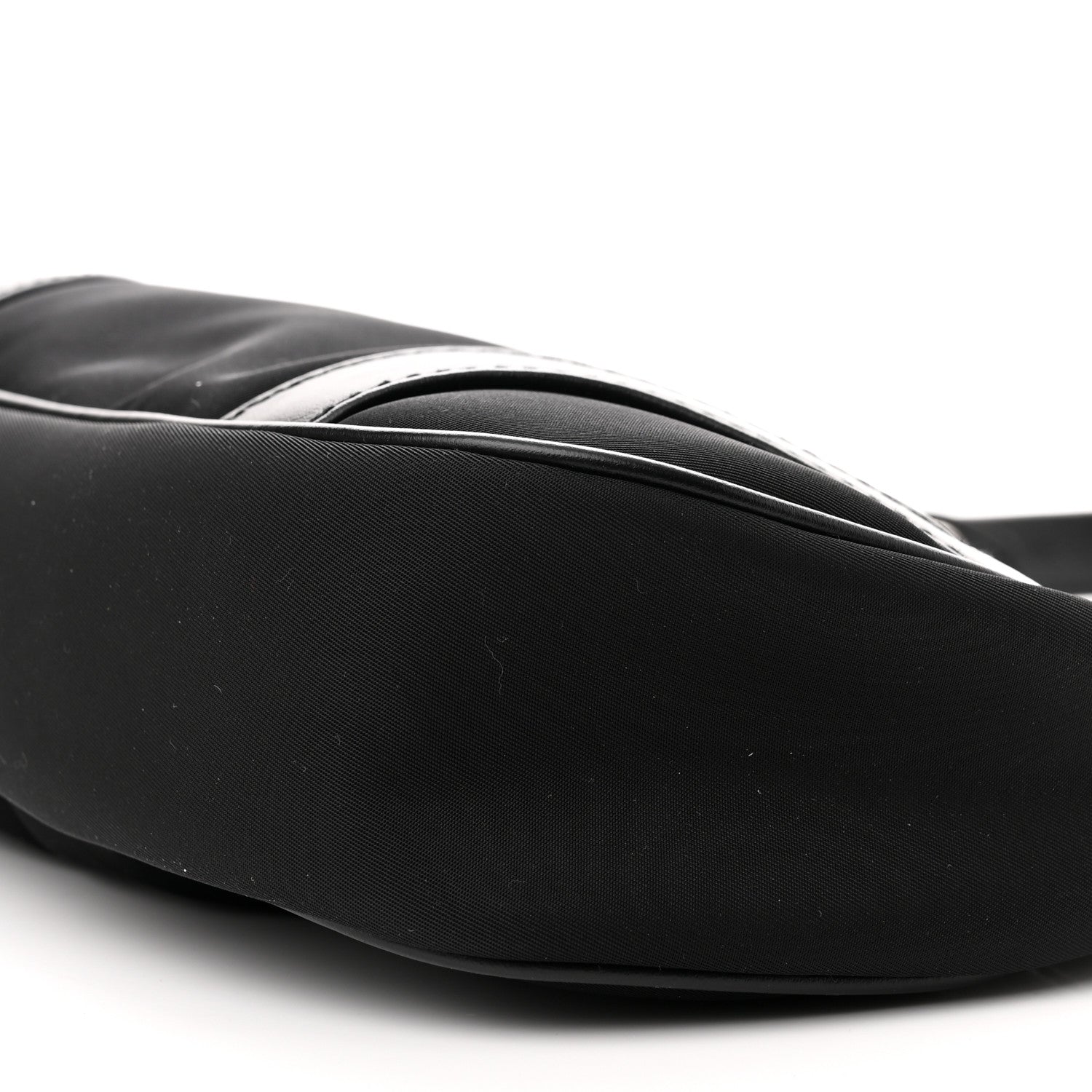 Prada Tessuto Nylon Soft Calfskin Shoulder Bag Black 10 of 10