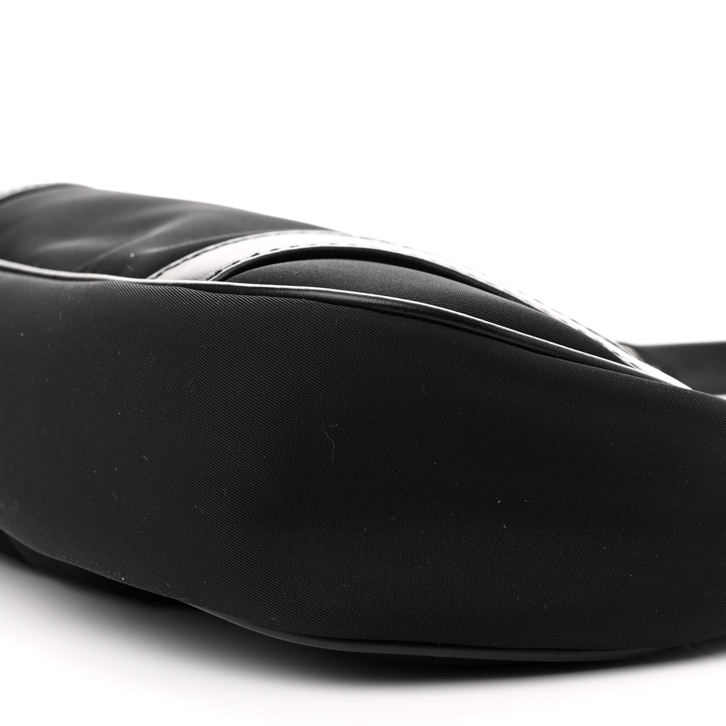 Tessuto Nylon Soft Calfskin Shoulder Bag Black