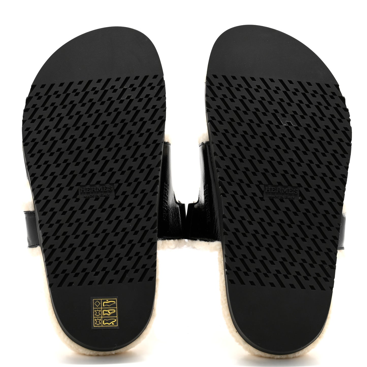 Glazed Nappa Woolskin Womens Chypre Sandals 40.5 Black Ecru