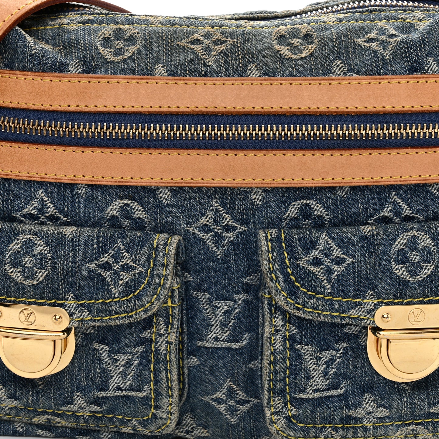 LOUIS VUITTON Monogram Denim Baggy PM Blue