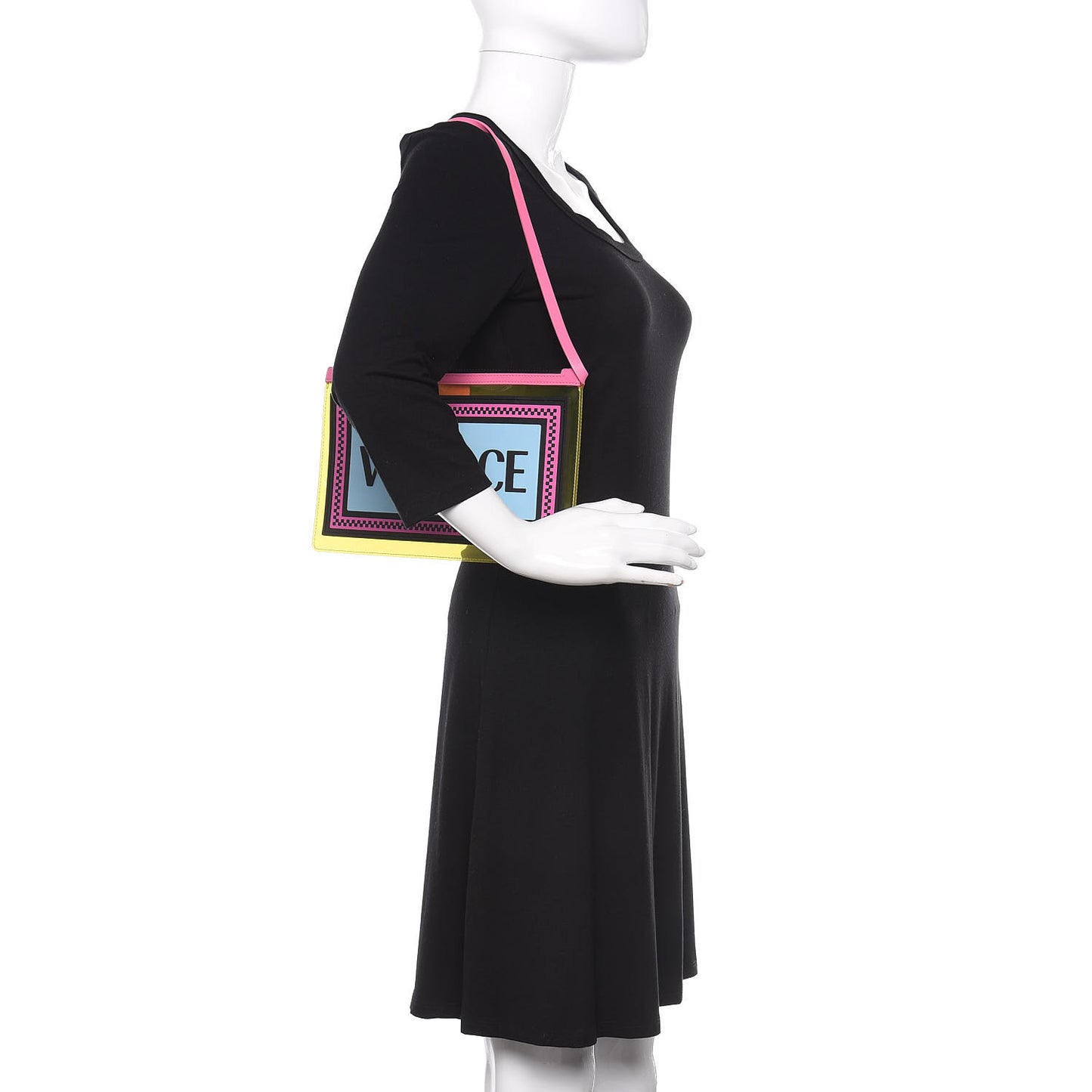 Vinyl Rubber Calfskin 90s Logo Pouch Multicolor