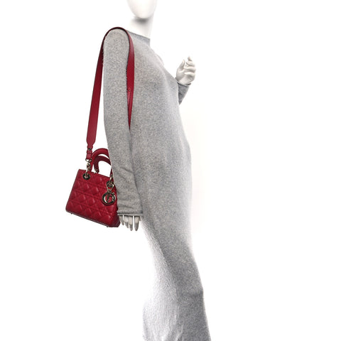 Lambskin Cannage Small My ABCDior Lady Dior Red
