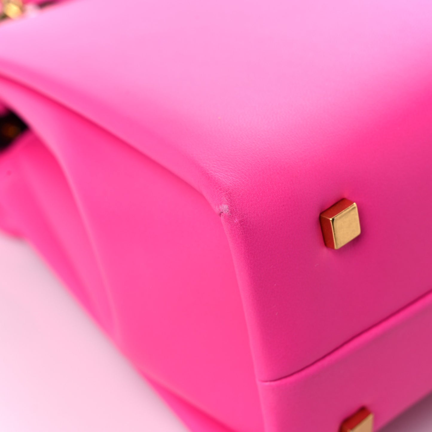 Nappa Small One Stud Top Handle Bag Pink PP