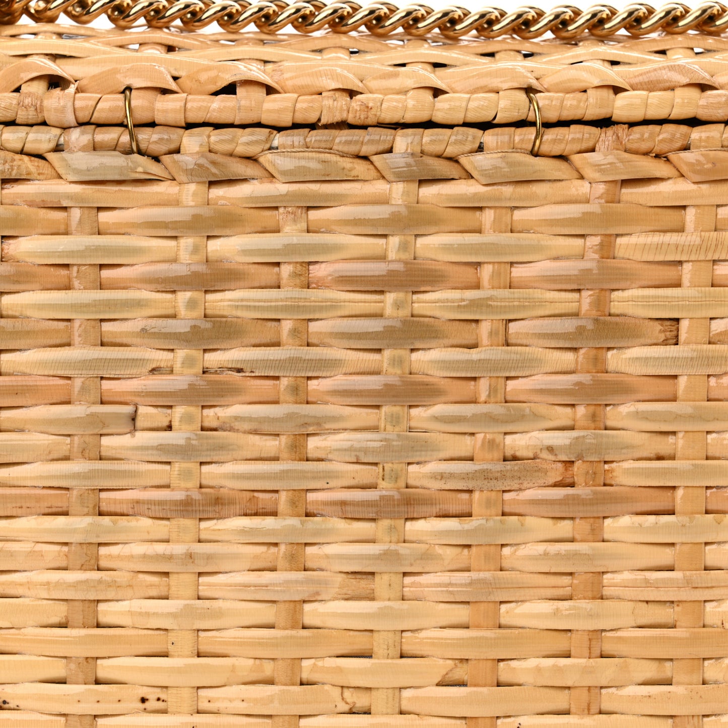 Glazed Wicker Small Cestino Shoulder Bag Natural