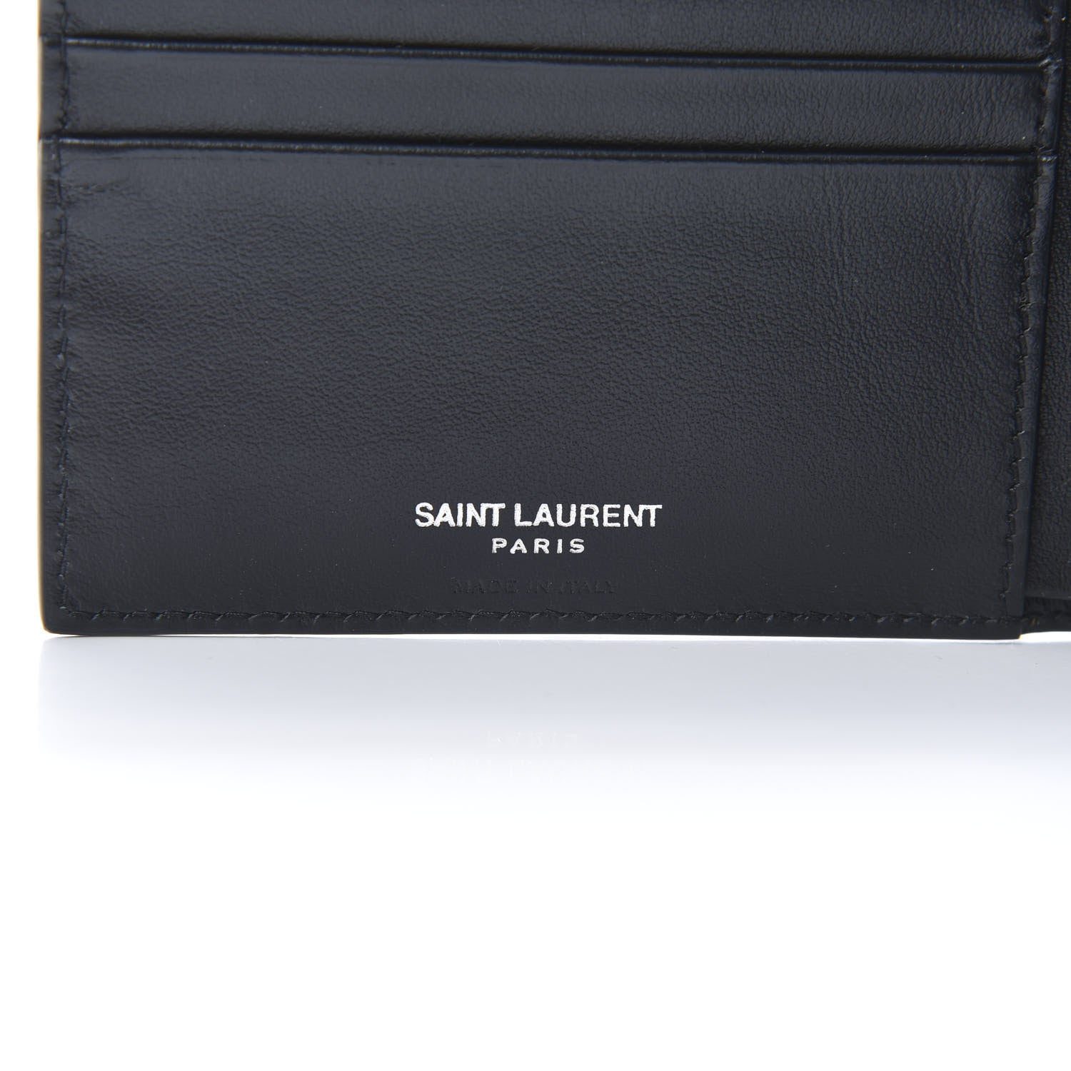 Saint Laurent Calfskin Smoking Forever Patch Bifold Wallet Black 6 of 7