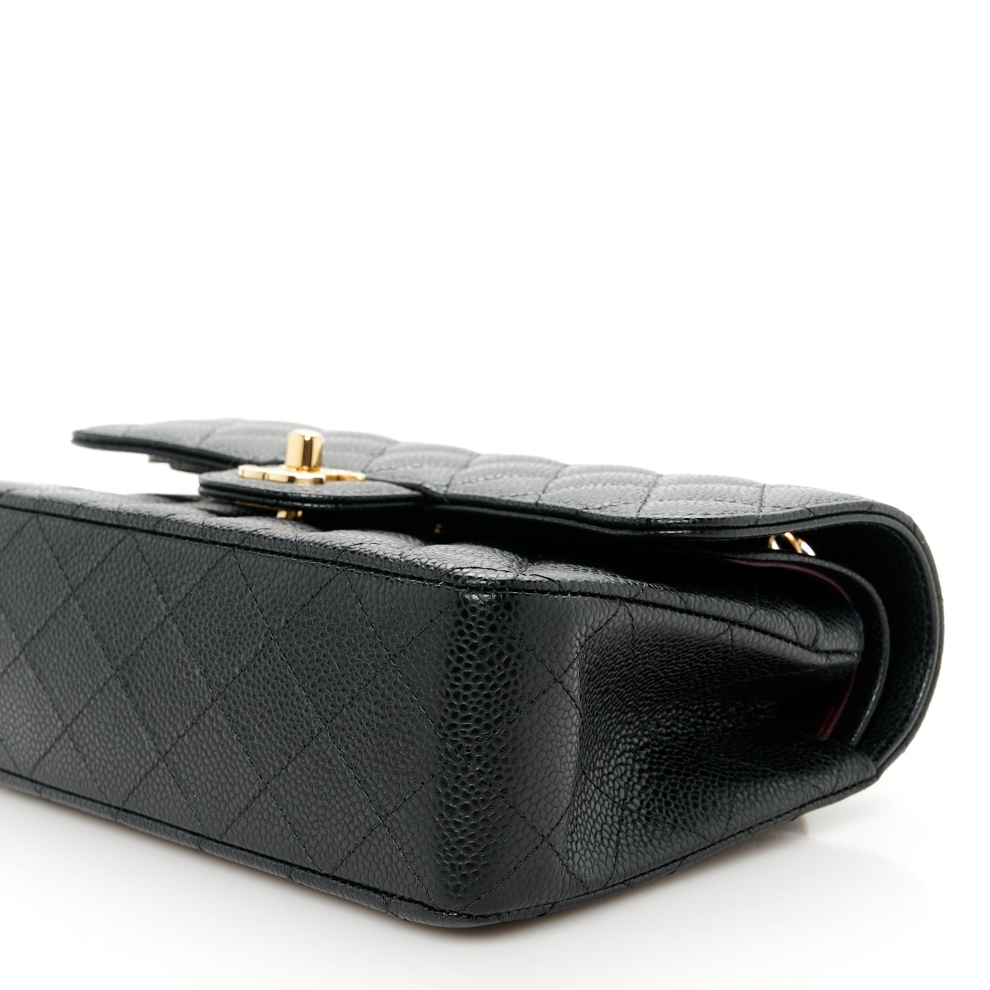 Caviar Quilted Small Double Flap Black