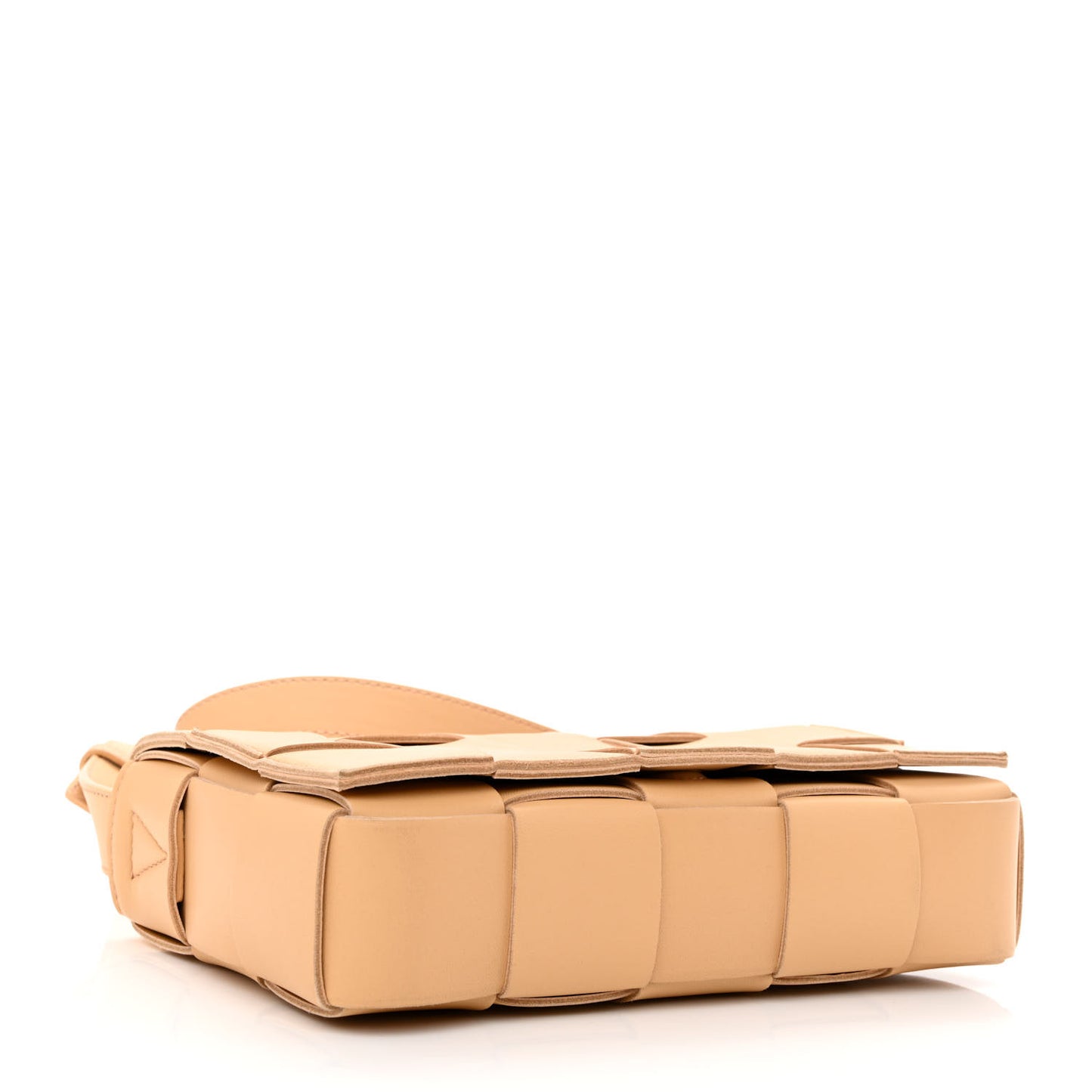 Lambskin Maxi Intrecciato Cassette Crossbody Bag Almond