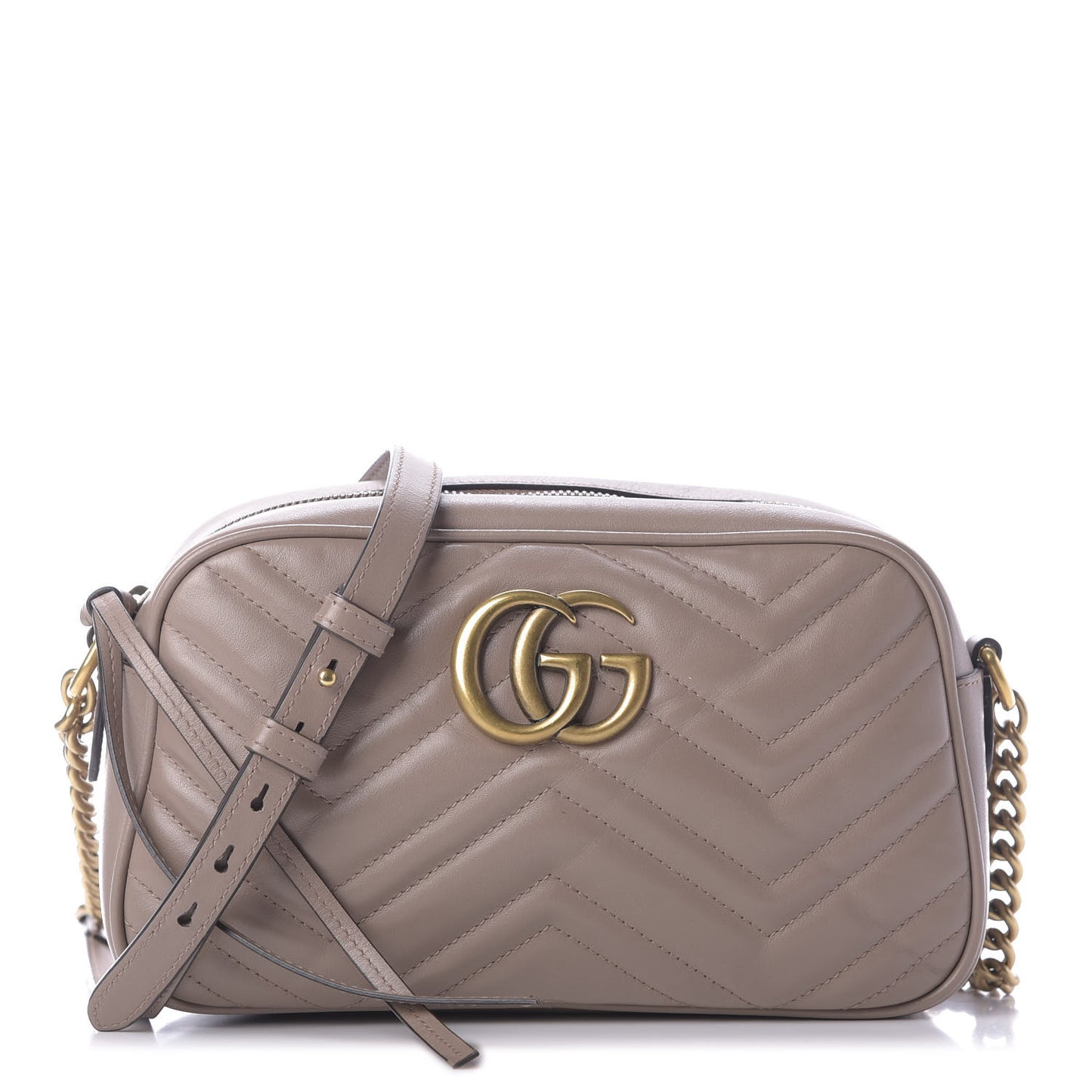 Calfskin Matelasse Small GG Marmont Chain Shoulder Bag Porcelain Rose