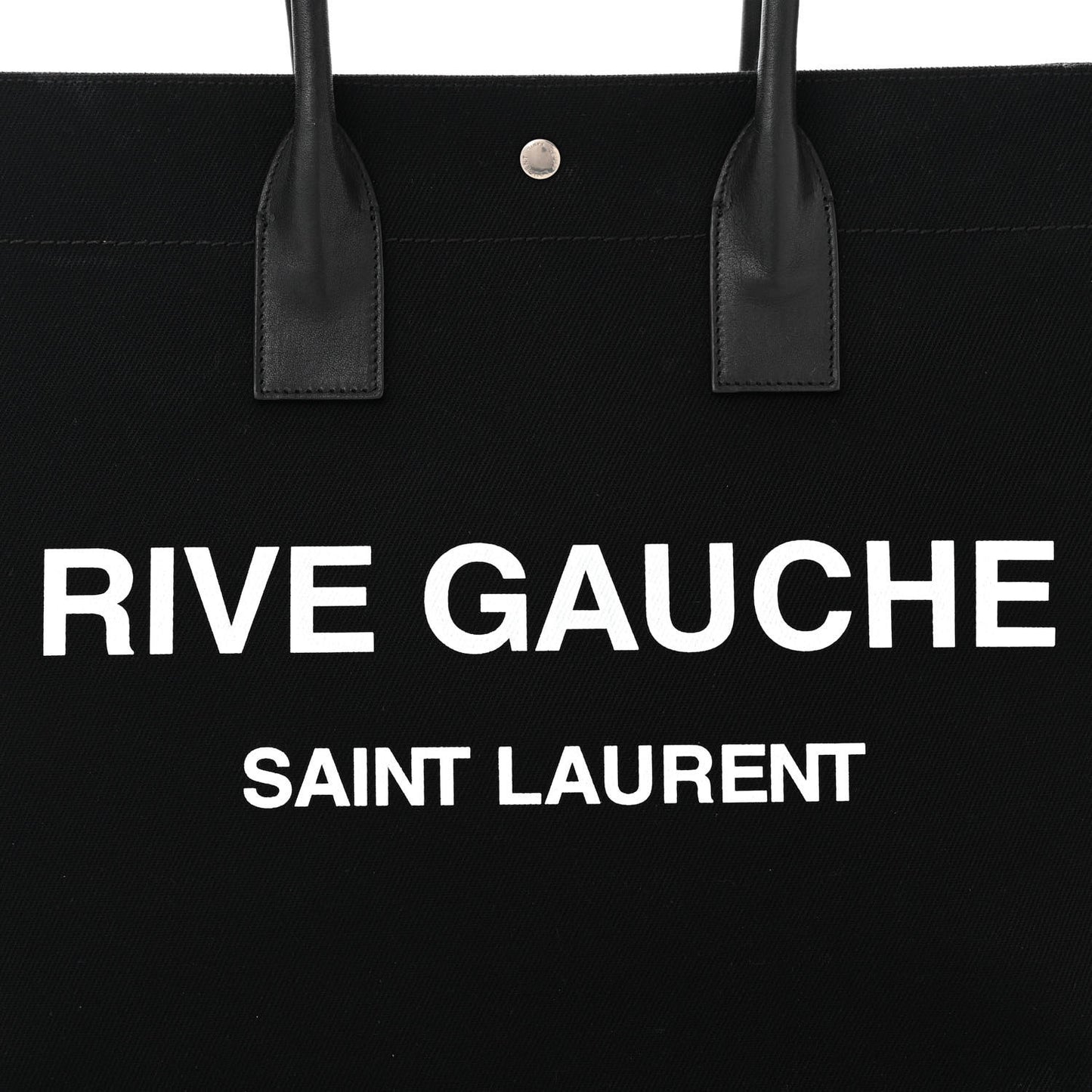 Linen Calfskin Rive Gauche Tote Black