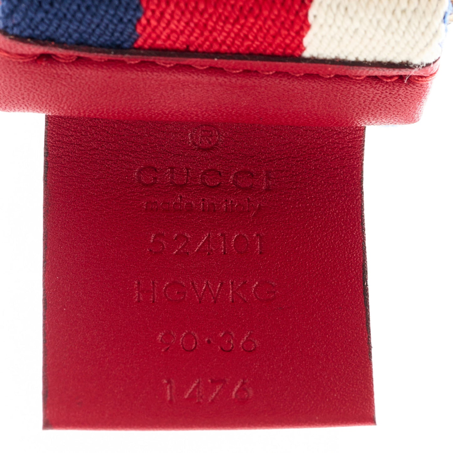 Canvas Torchon Double G Sylvie Web Belt 90 36 Red White Blue