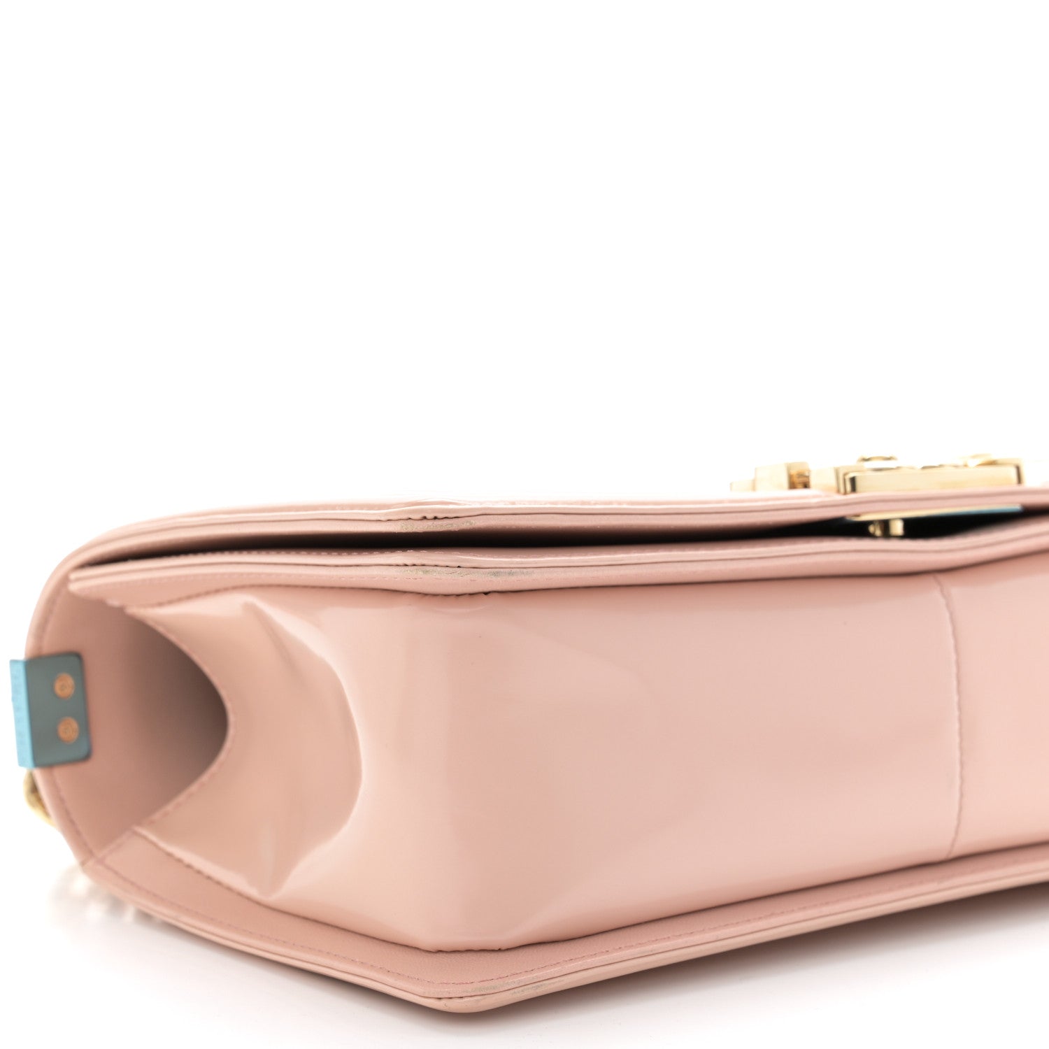 Chanel Patent Calfskin Quilted Medium Boy Flap Light Pink 9 of 12