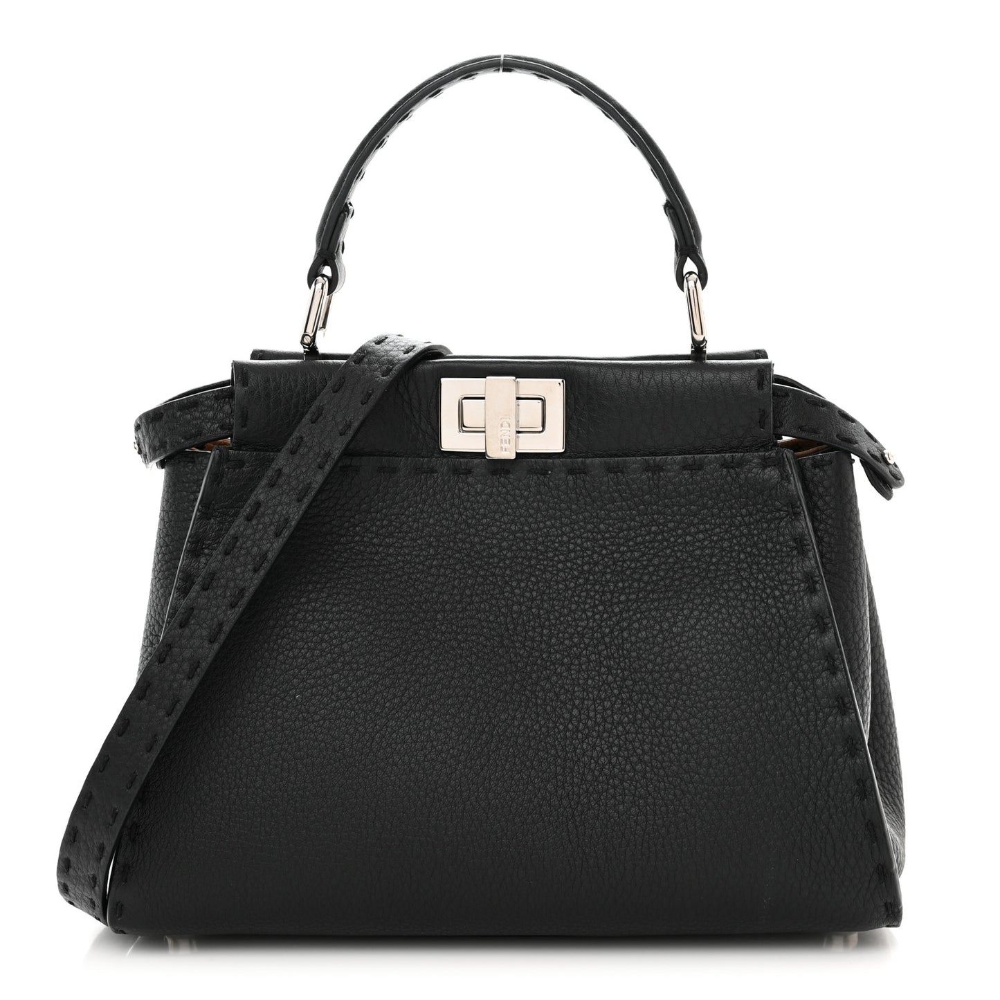 Cuoio Romano Selleria Bi-Color Mini Peekaboo Iconic Satchel Black Mou