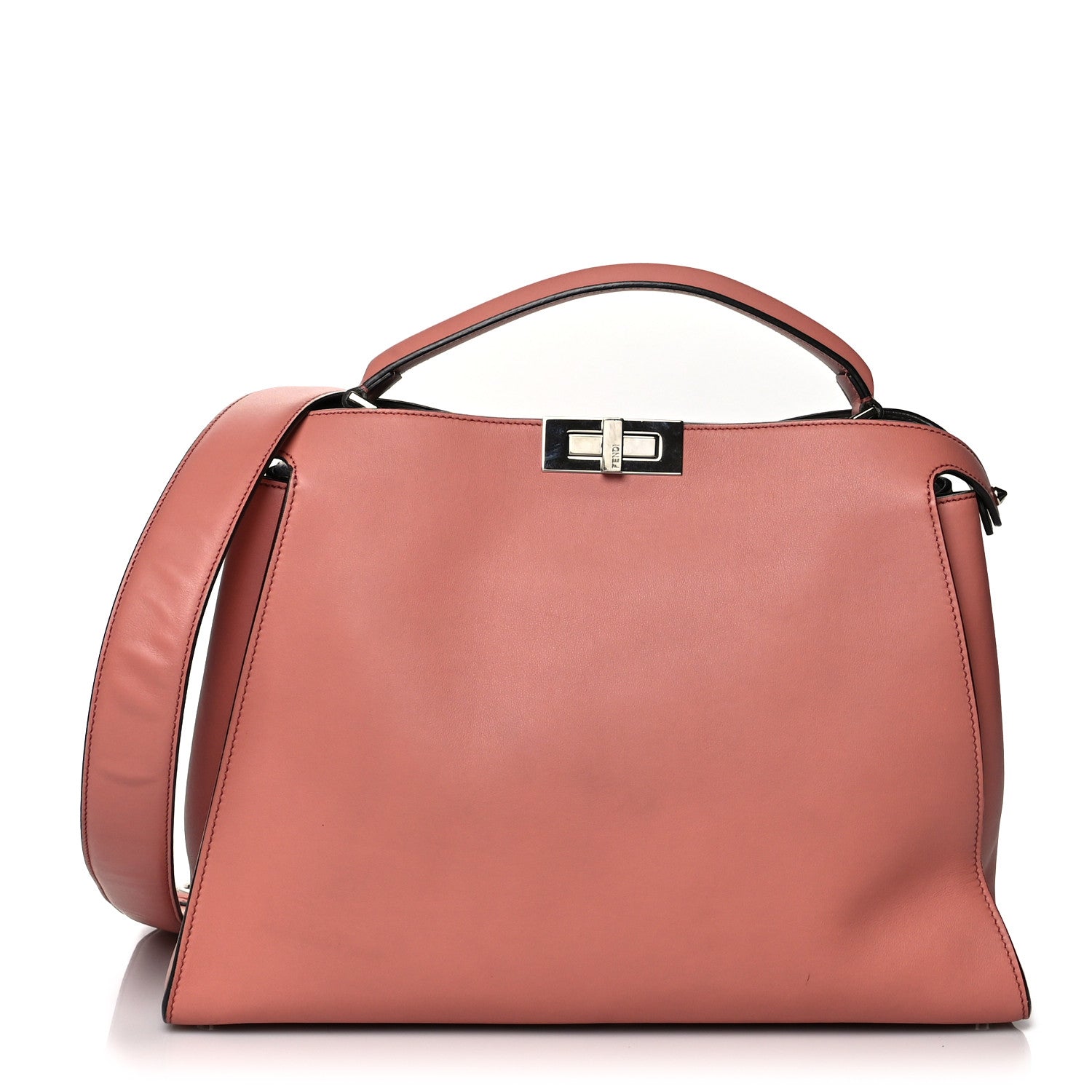 Fendi Vitello Tahiti Burro Large Peekaboo Iconic Essentially Satchel Macaron Foresta 1 of 11