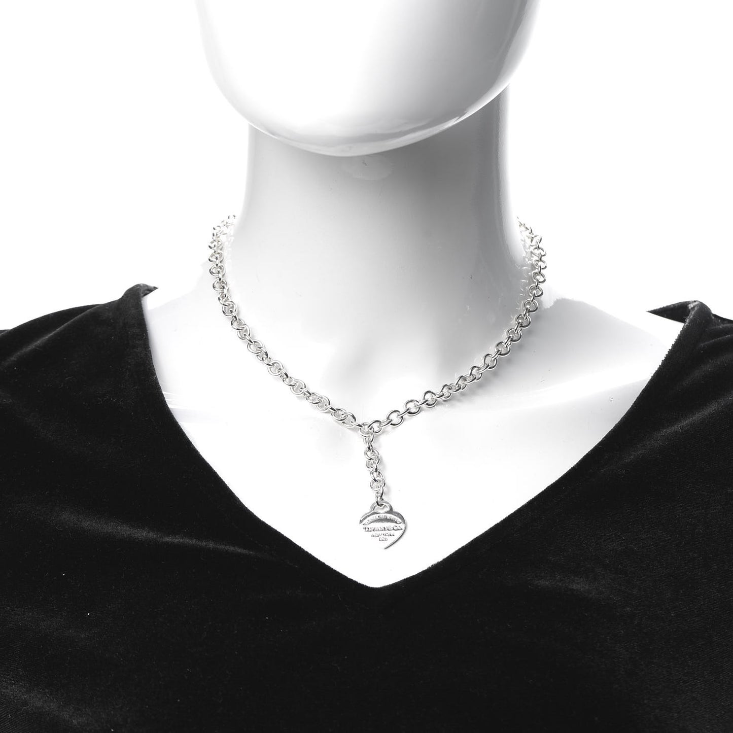 Sterling Silver Return To Heart Tag Lariat Necklace