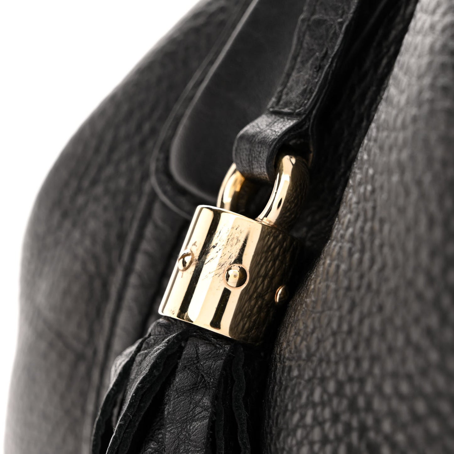 Pebbled Calfskin Medium Soho Shoulder Bag Black