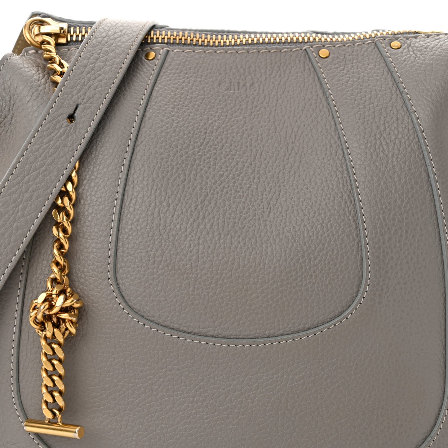 Grained Calfskin Small Hayley Hobo Cashmere Grey