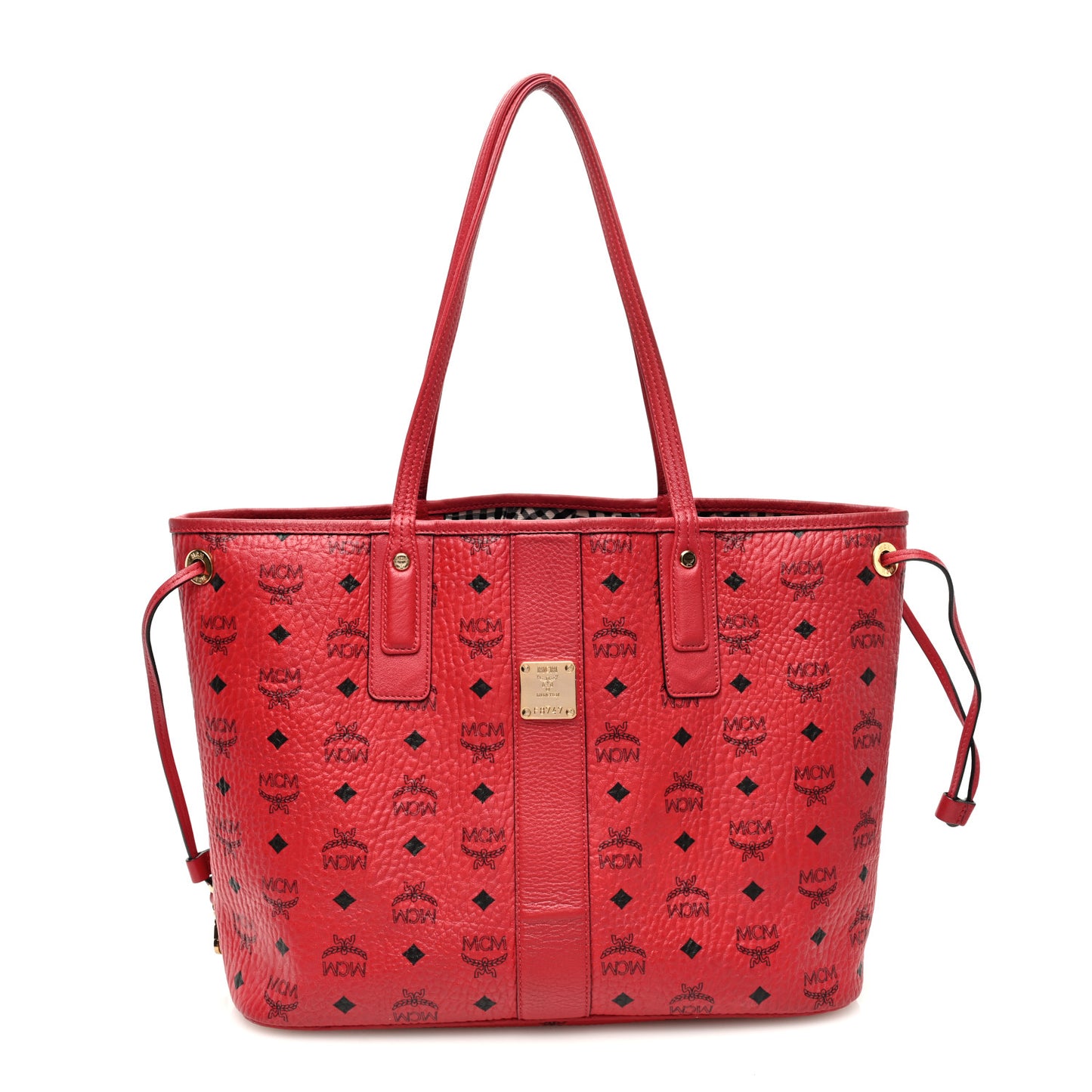 Visetos Medium Liz Reversible Shopper Tote Ruby Red