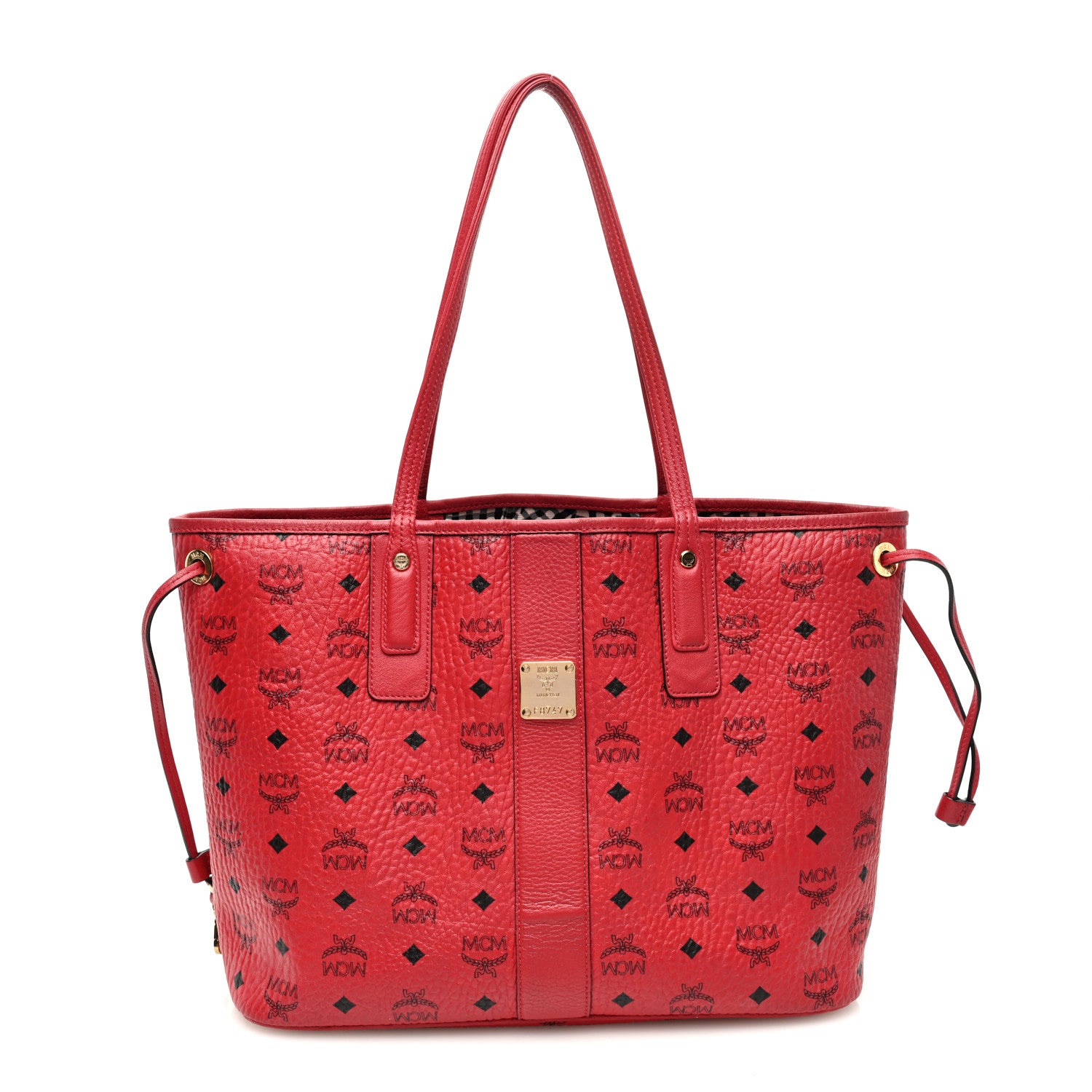 MCM Visetos Medium Liz Reversible Shopper Tote Ruby Red 1 of 22