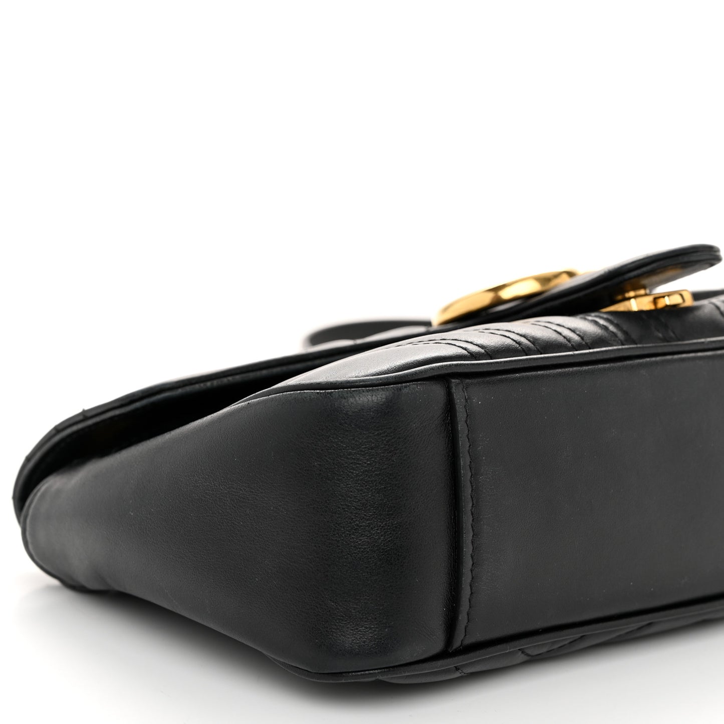 Calfskin Matelasse Small GG Marmont Shoulder Bag Black