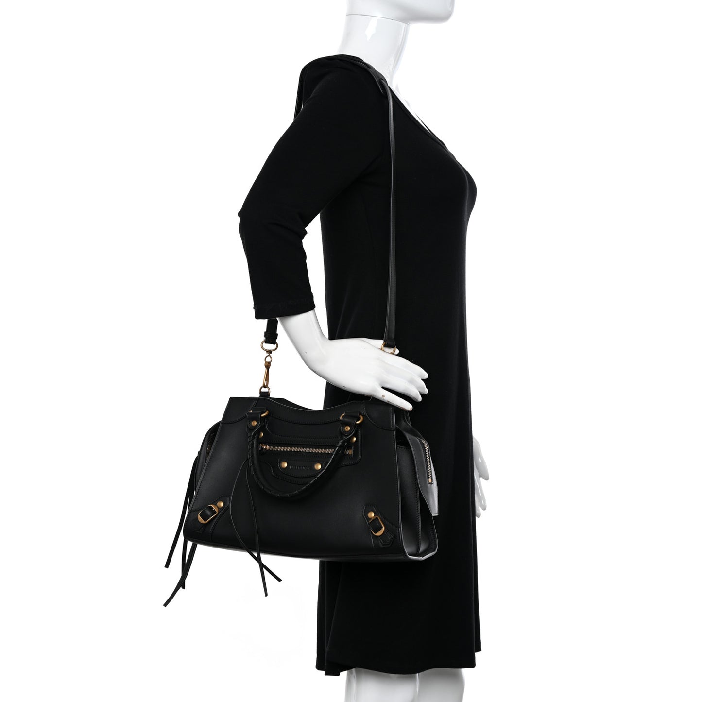 Smooth Calfskin Neo Classic Brass Hardware S City Black