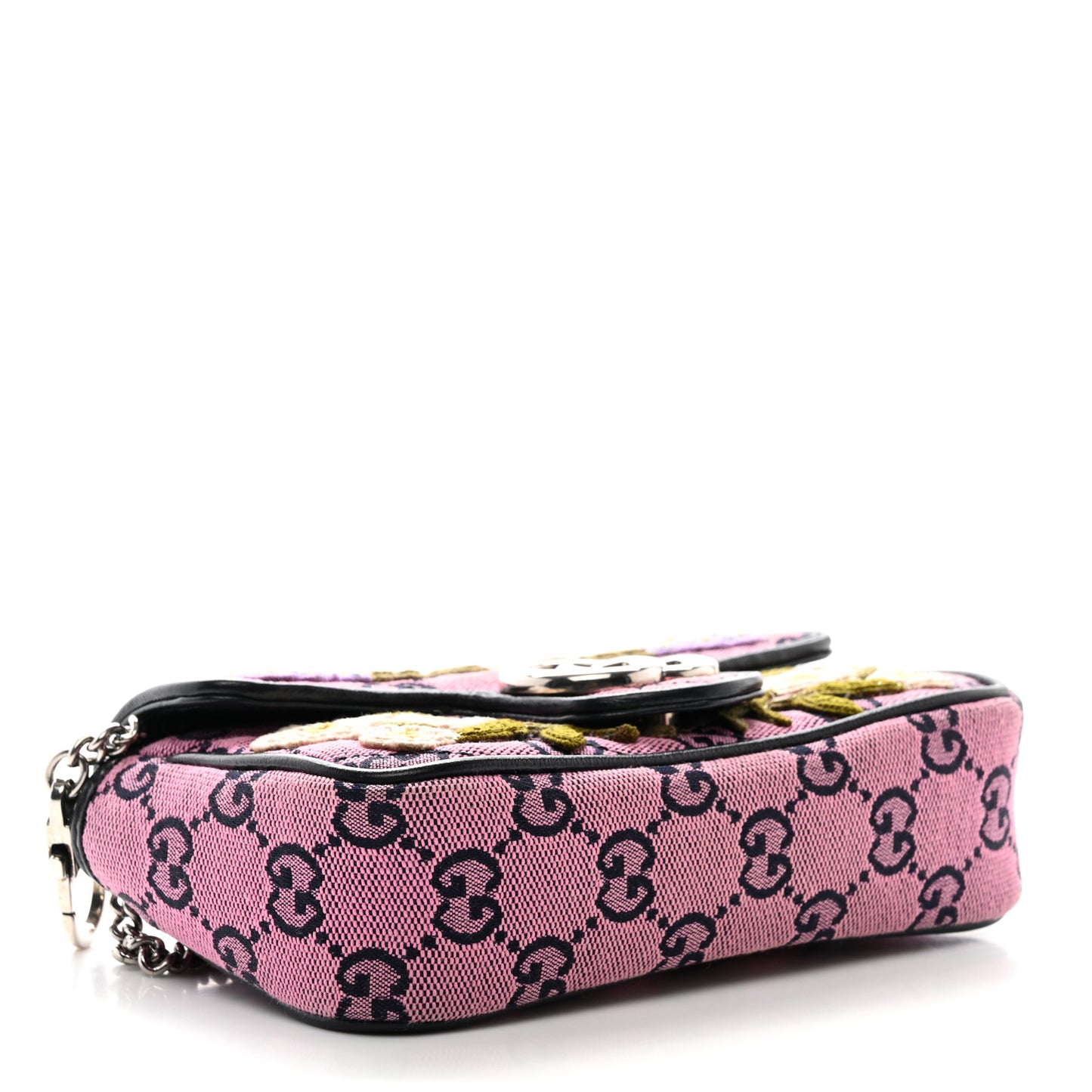 Monogram Multicolor Matelasse Diagonal Floral Embroidered Super Mini GG Marmont Shoulder Bag Pink Blue Ivory Green Lilac