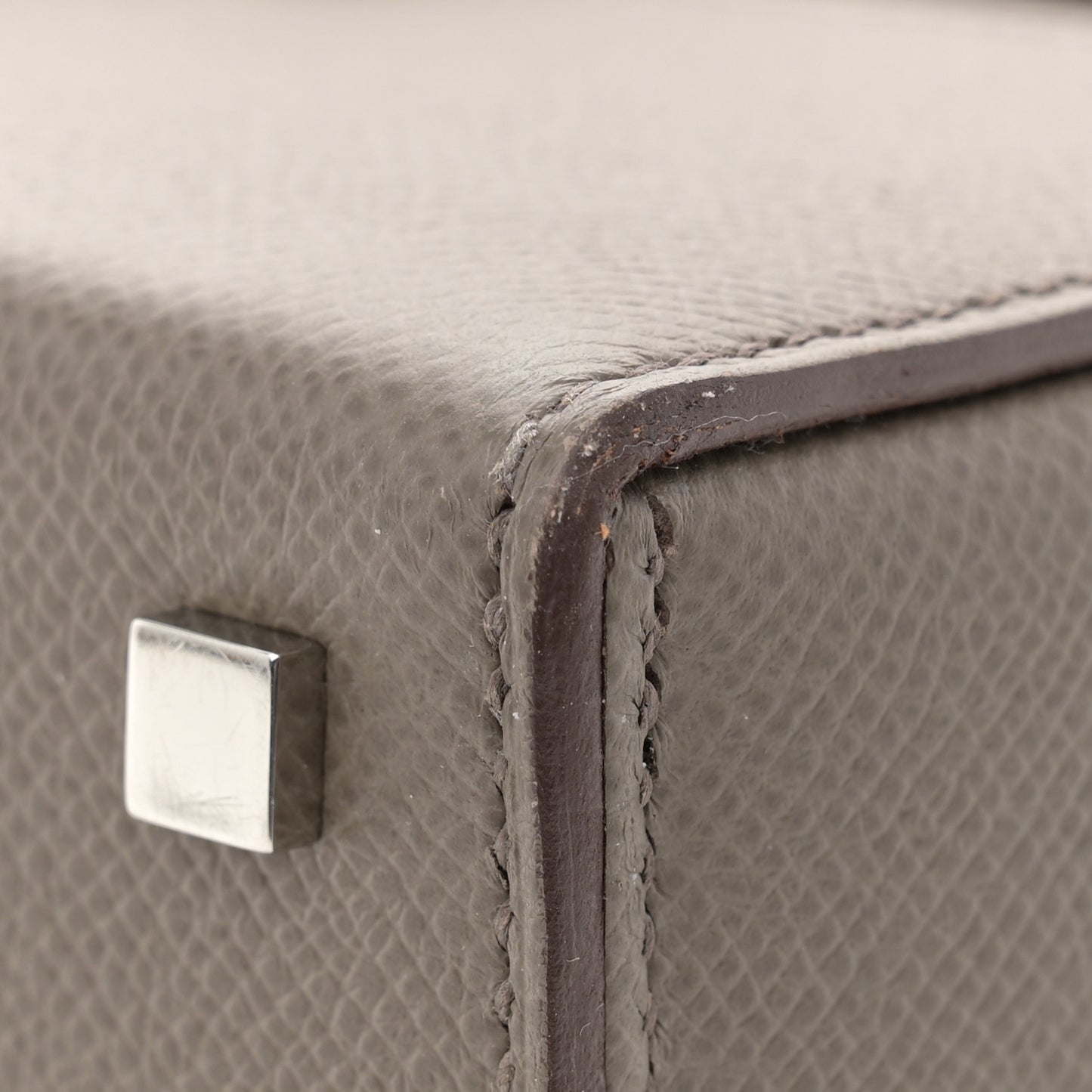 Epsom Cinhetic Boxy Top Handle Bag Etain