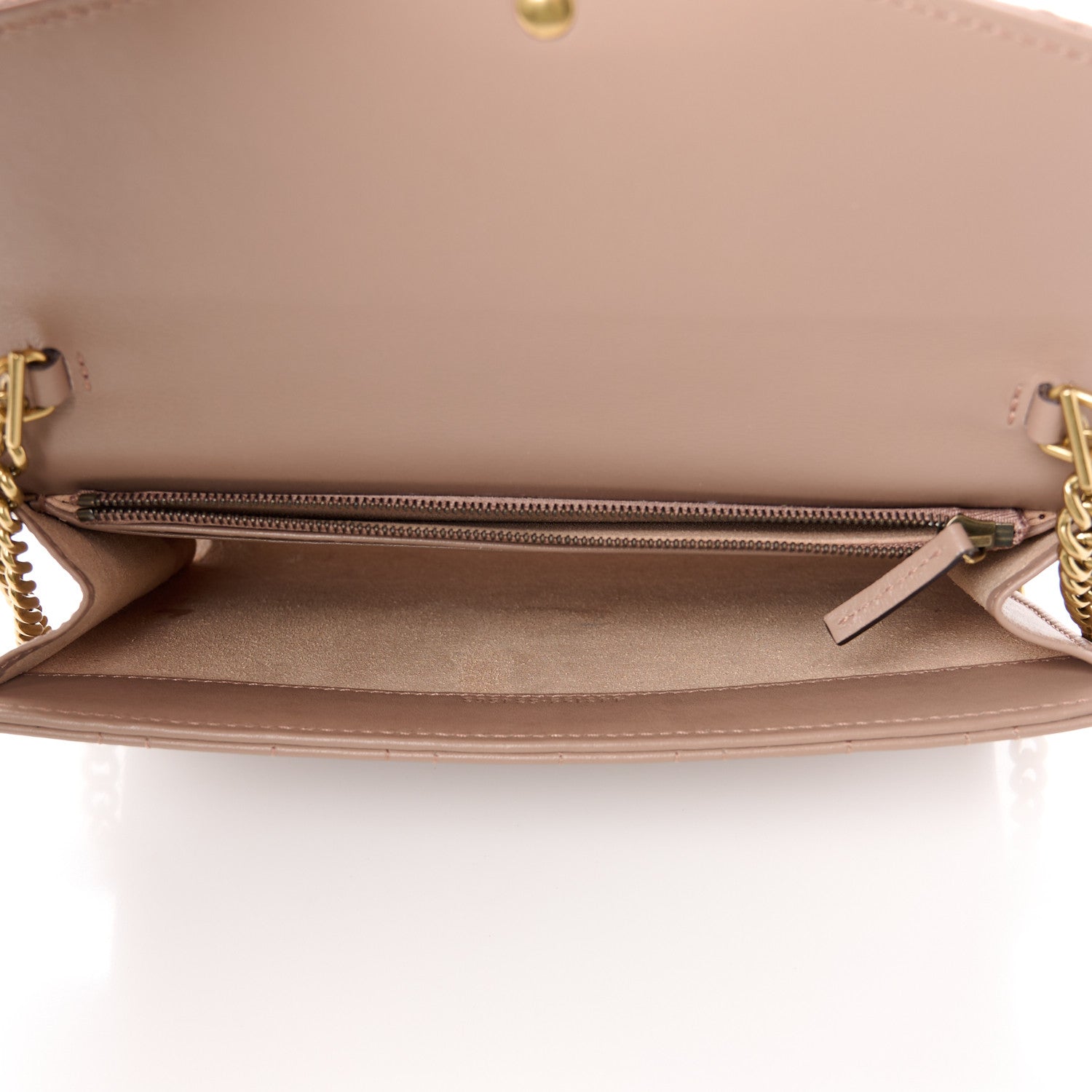 Gucci Calfskin Matelasse Mini Pearly GG Marmont Chain Wallet Porcelain Rose 5 of 12
