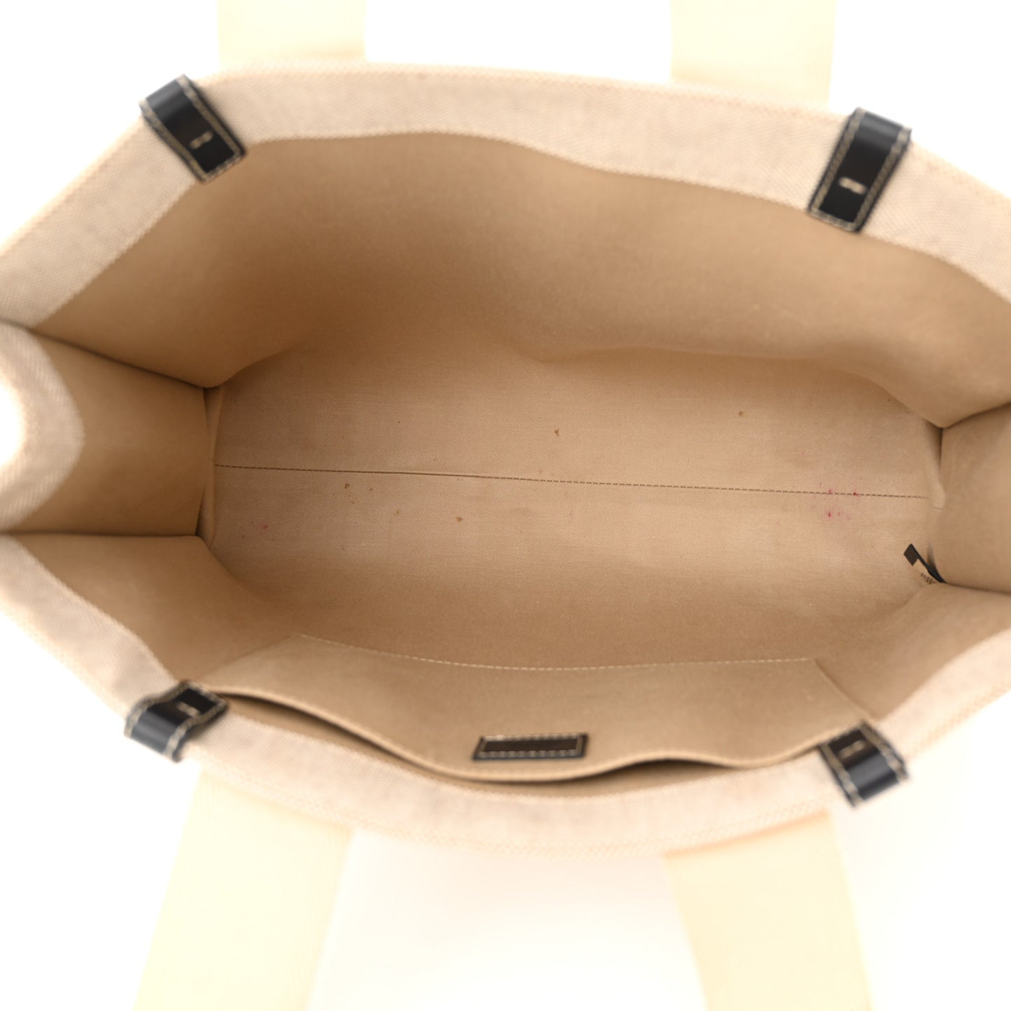 Cotton Calfskin Large Woody Ribbon Tote White Black