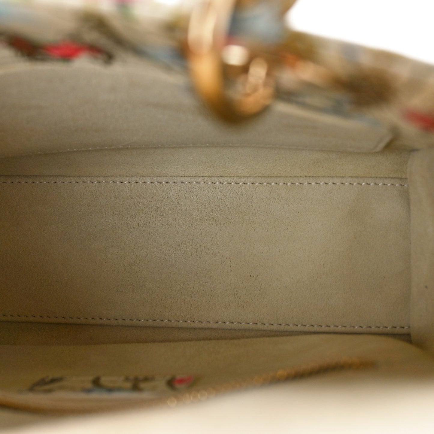 Calfskin Hibiscus Printed Embroidered My ABCDior Lady Dior Beige Multicolor