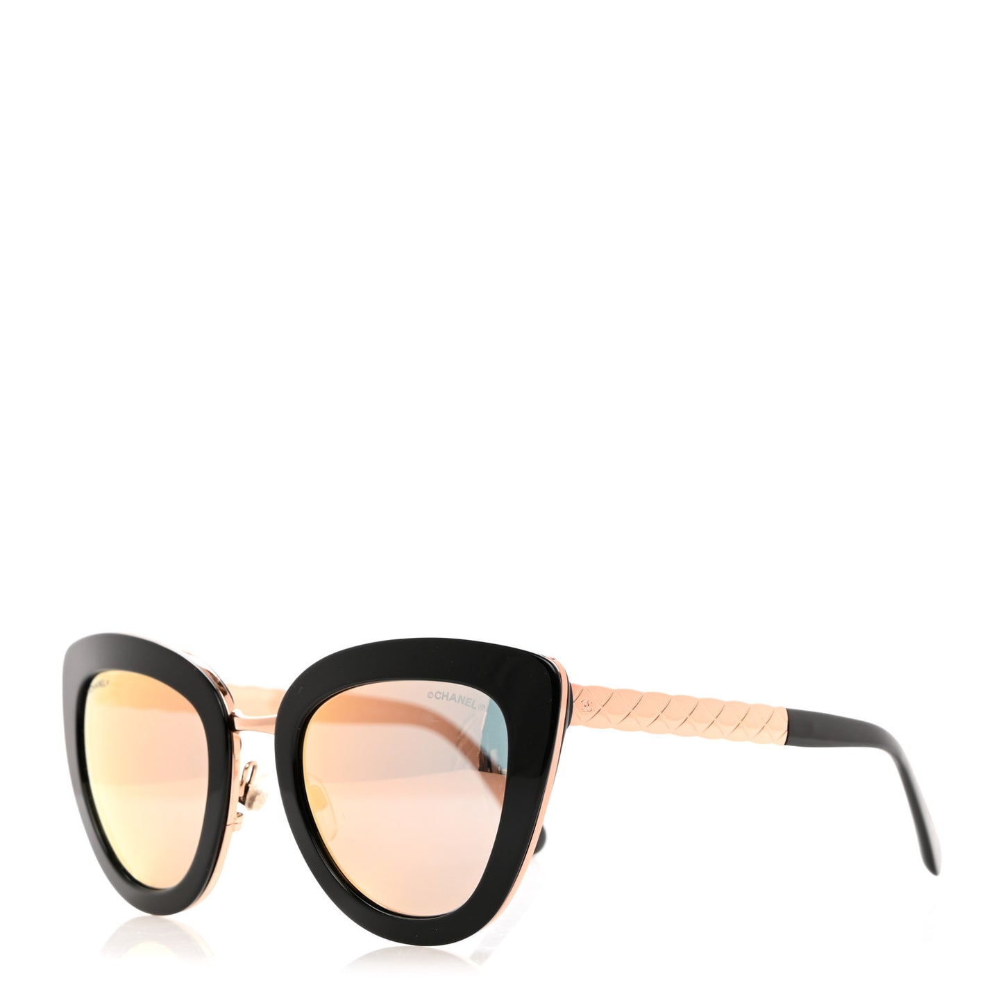 Cat Eye Quilted Sunglasses 5368 Black Pink