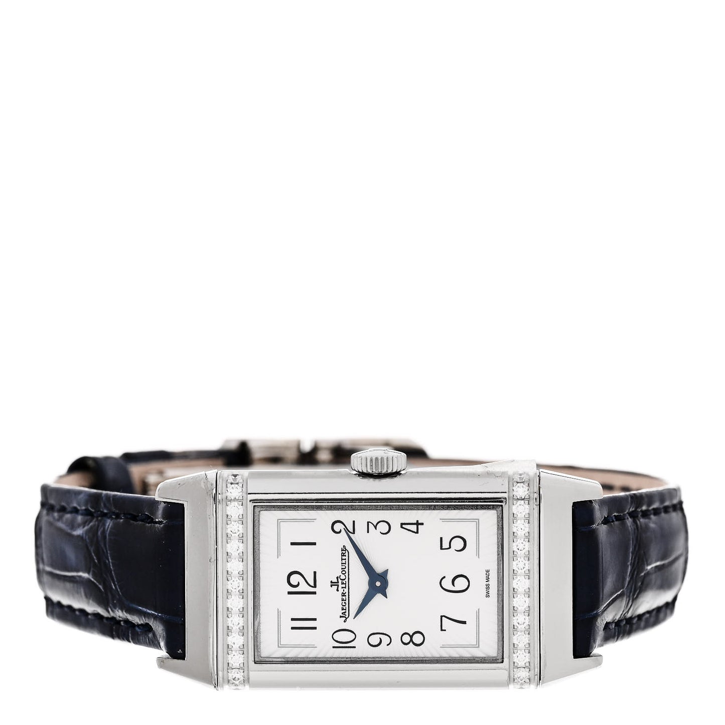 Stainless Steel Alligator Diamond 20mm Reverso One MonoFace Quartz Watch Q3288420