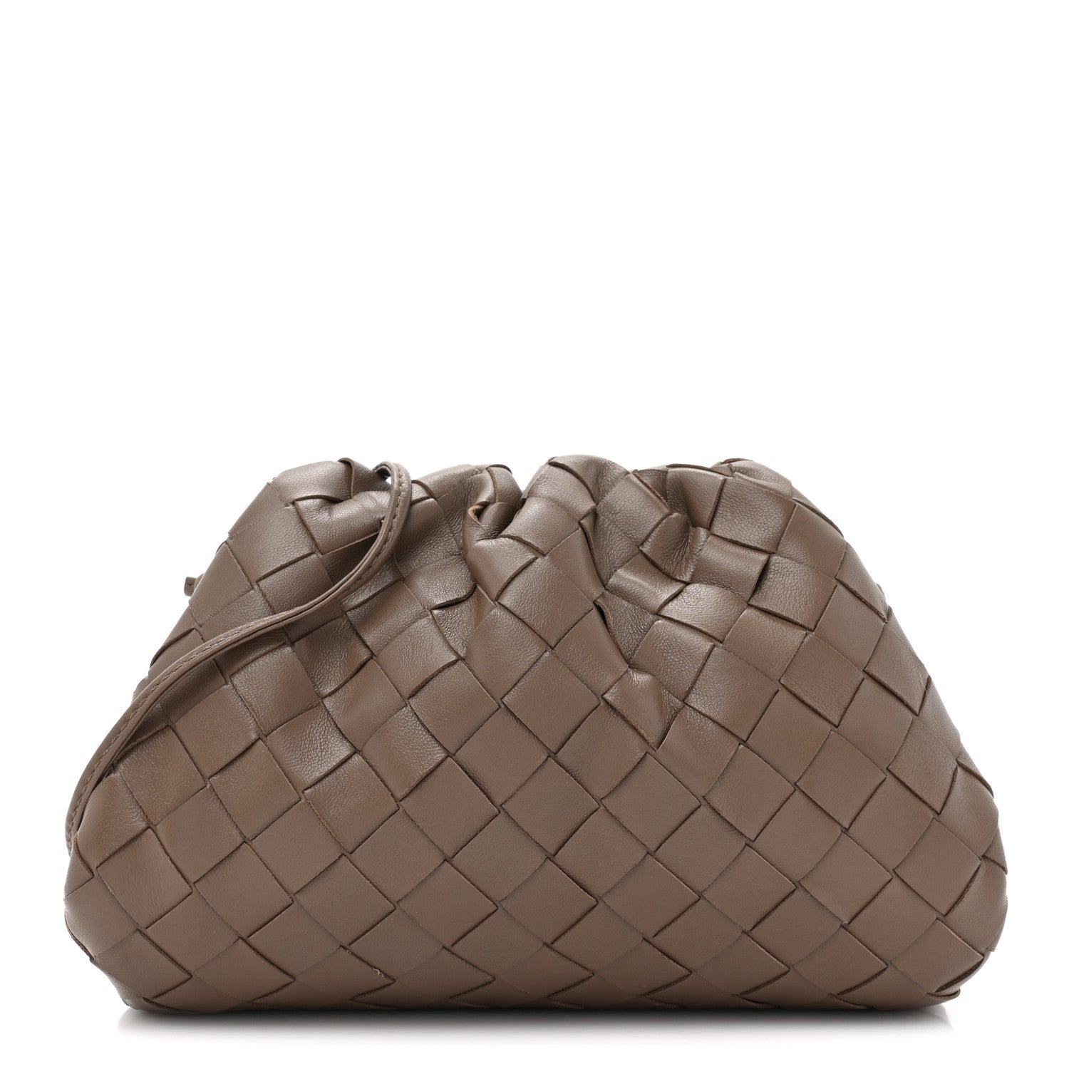 Bottega Veneta Nappa Intrecciato The Mini Pouch Taupe Grey 1537177 