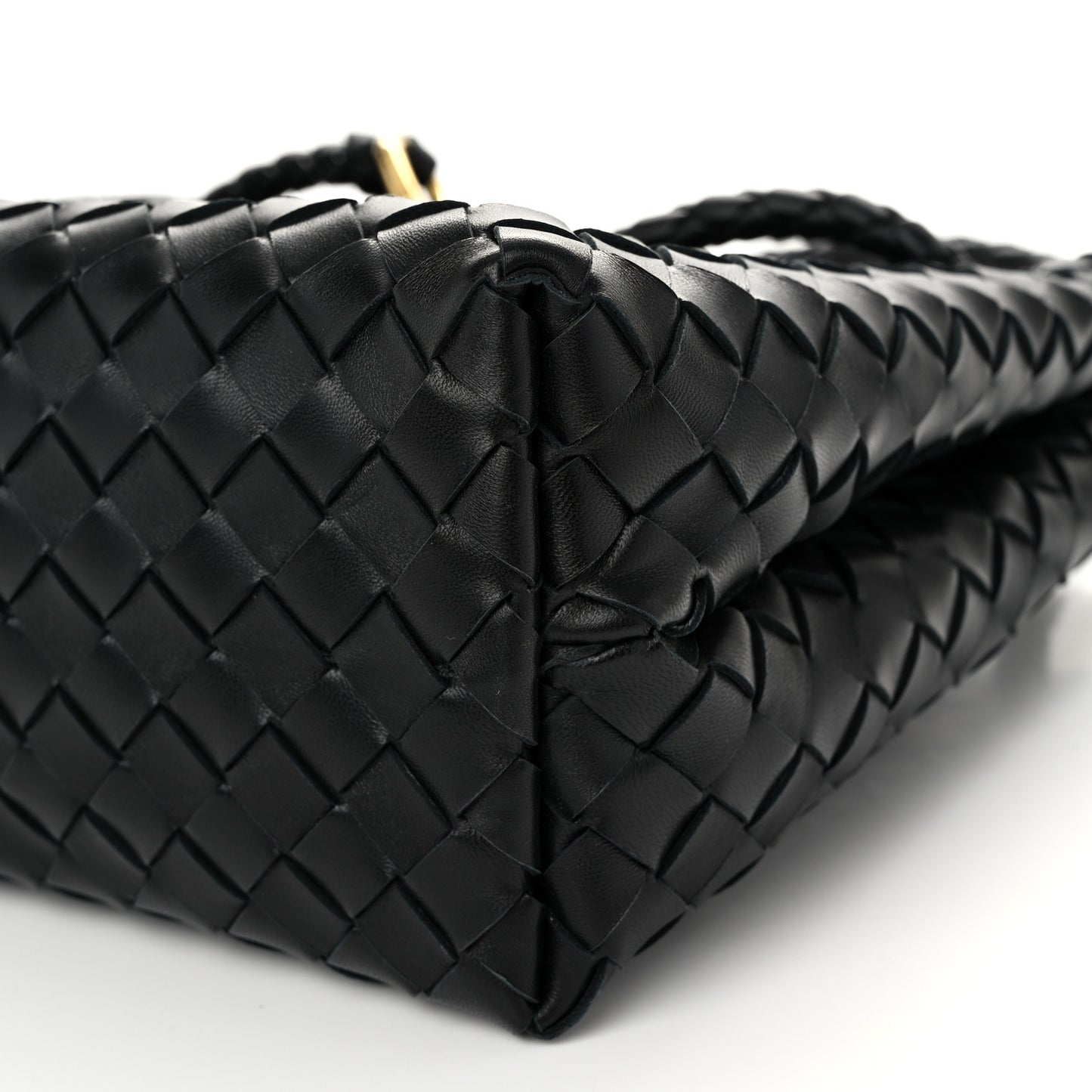 Nappa Intrecciato Medium Andiamo Shoulder Bag Black