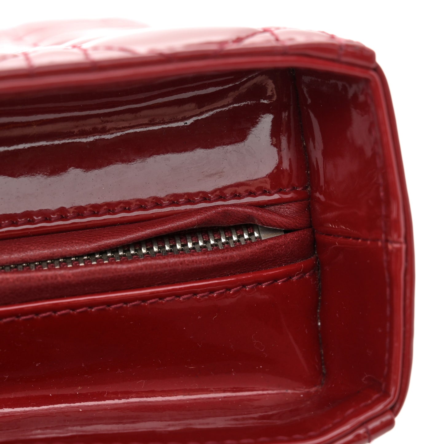 Patent Cannage Large Lady Dior Red