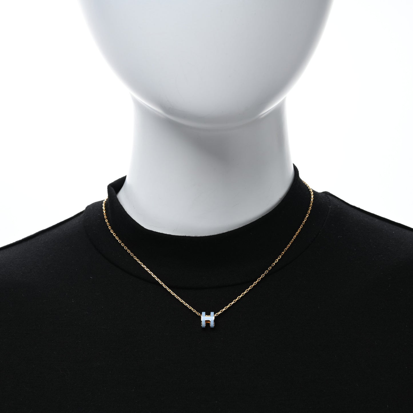 Lacquered Gold Mini Pop H Pendant Necklace Celeste