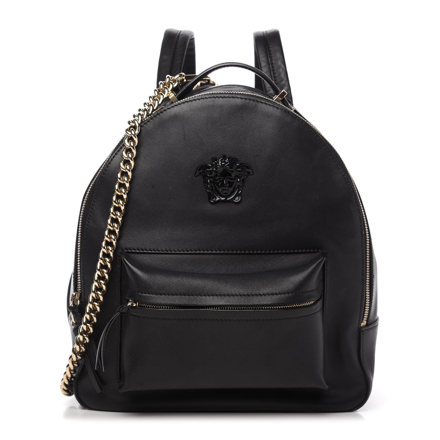 Versace Calfskin Palazzo Medusa Chain Backpack Black 1 of 10