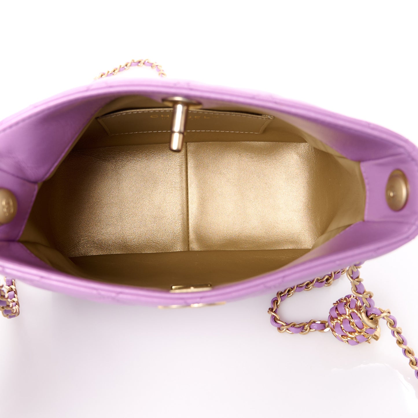 Lambskin Quilted Small Pearl Crush Hobo Purple