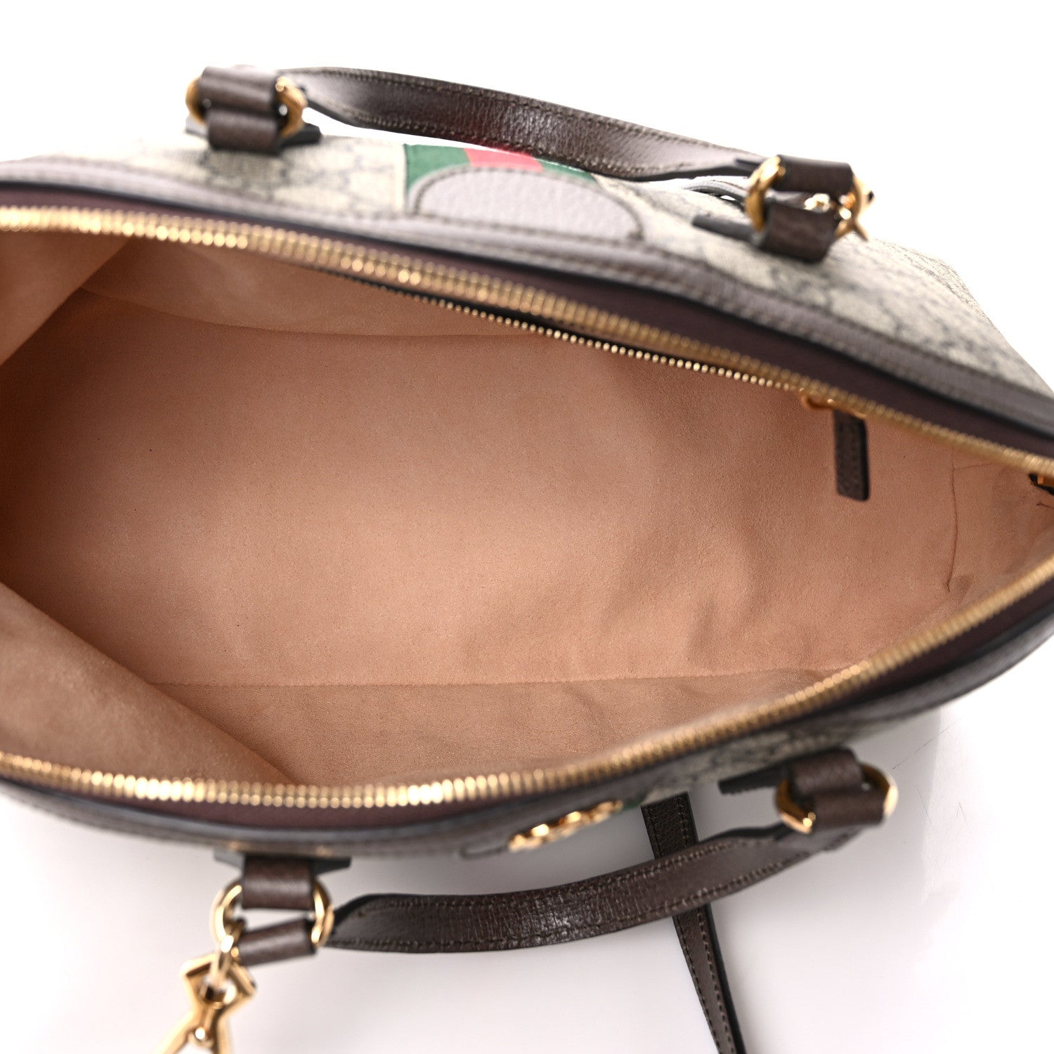 Gucci GG Supreme Monogram Web Medium Ophidia Top Handle Dome Bag Brown 5 of 9