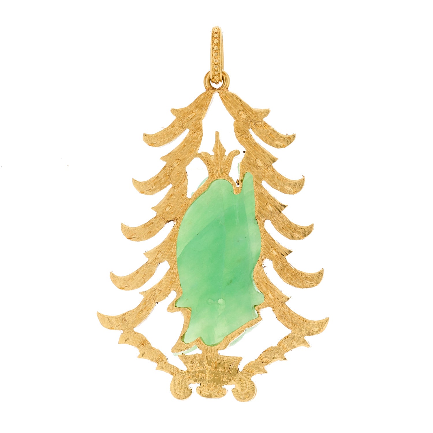 Buccellati 18K Yellow Gold Jade Carved Pendant 4 of 6