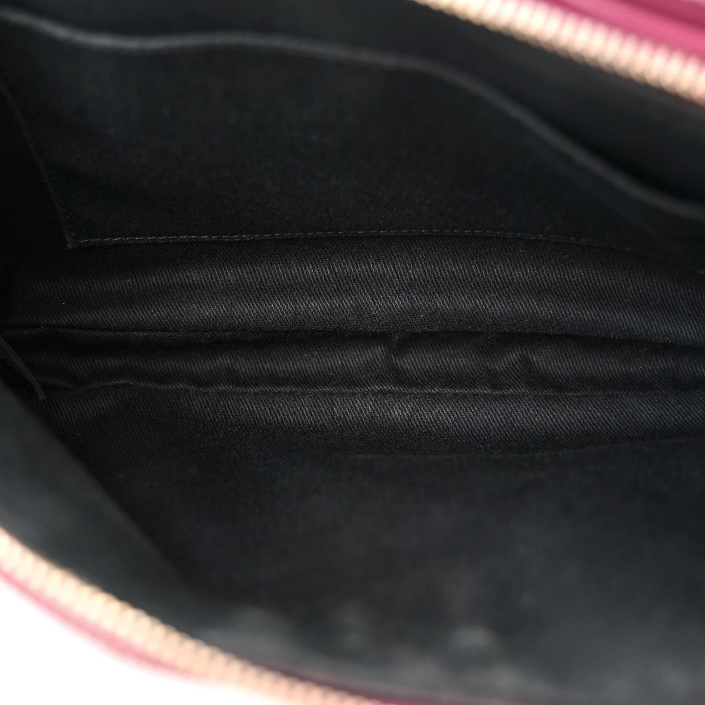 Patent Quilted Crown CC Double Zip Bag Dark Pink