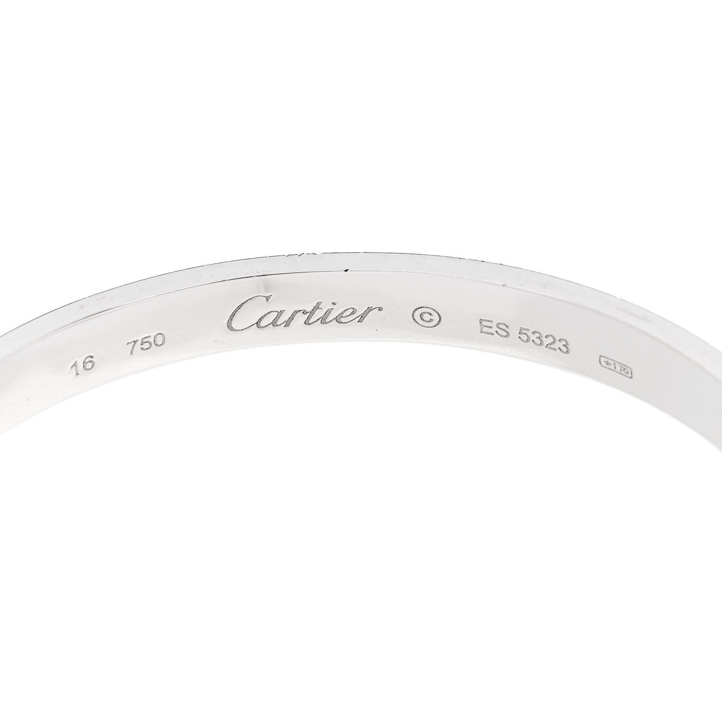 18K White Gold LOVE Bracelet 16