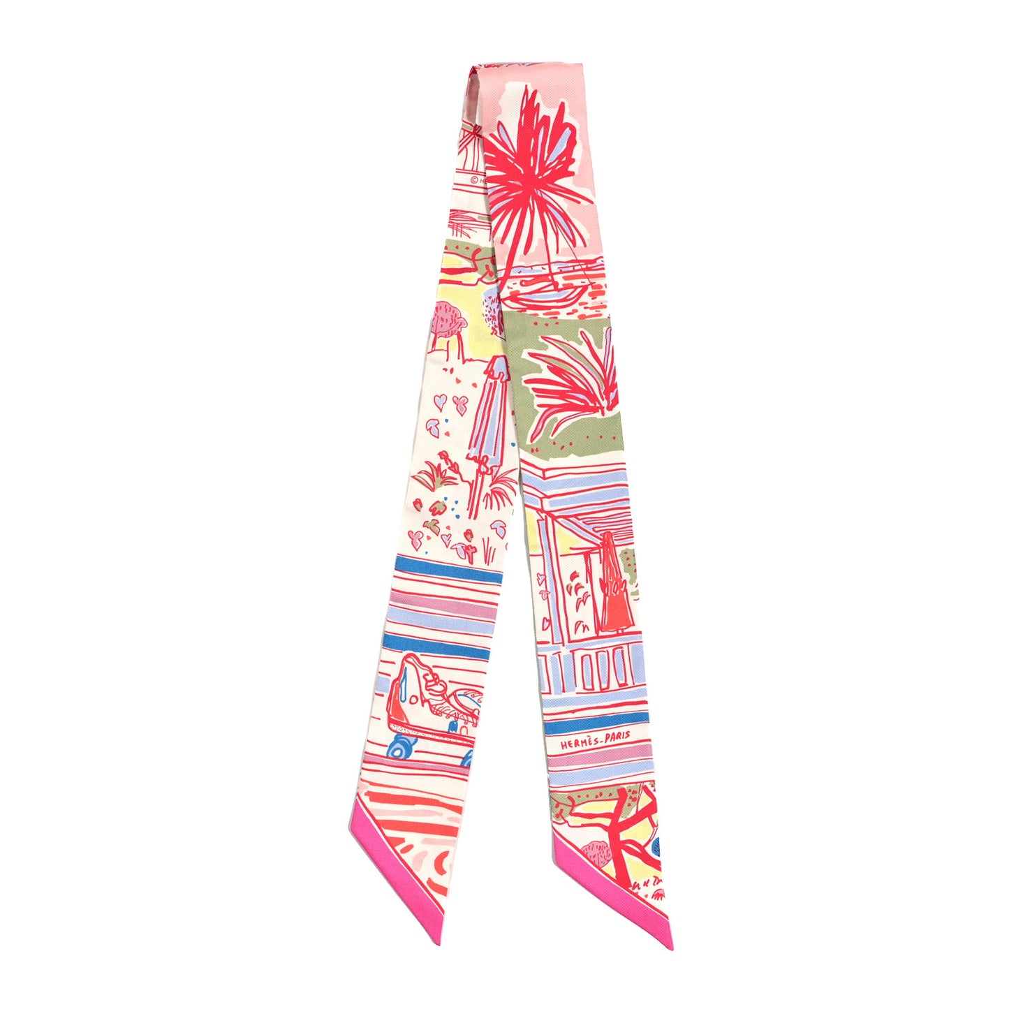 Silk Rayures D'Ete Twilly Rose Bleu Vert