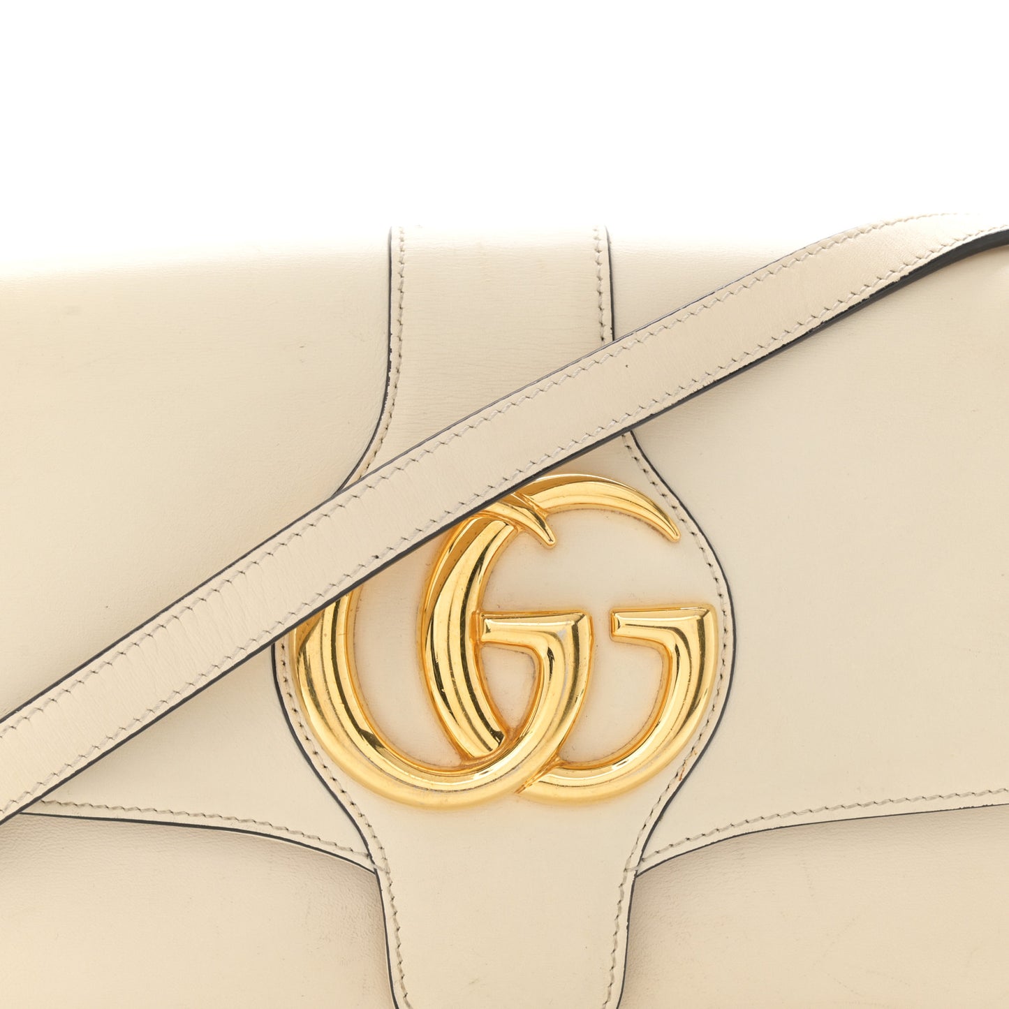 Calfskin Small Arli Flap Shoulder Bag Mystic White