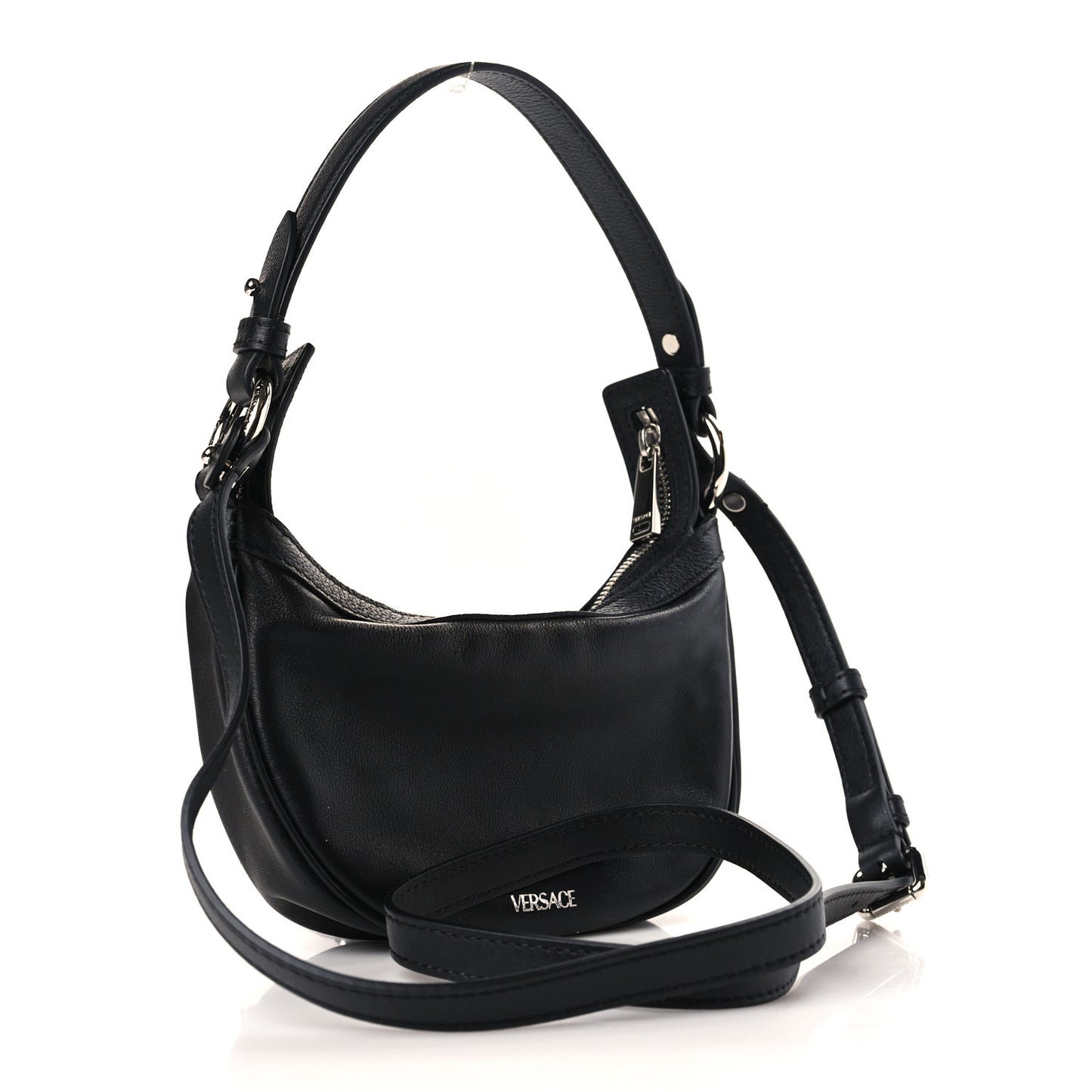 Calfskin Mini Repeat Zip Hobo Black