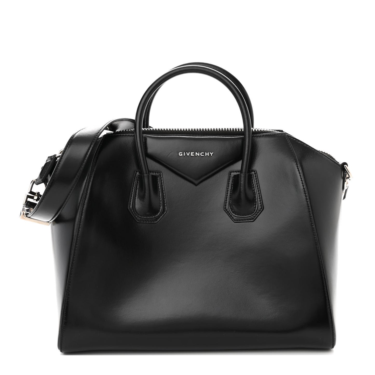 Shiny Lord Calfskin Medium Antigona Black