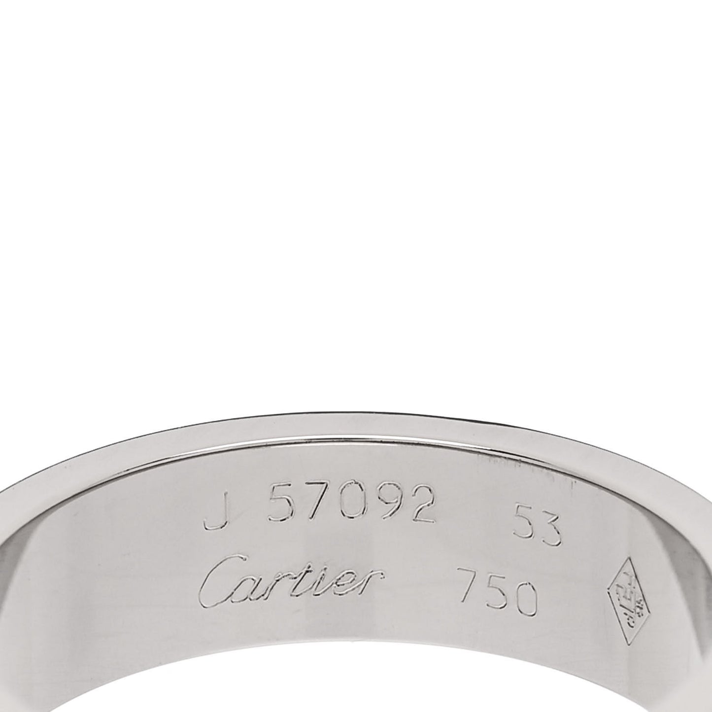 18K White Gold 5.5mm LOVE Ring 53 6.25