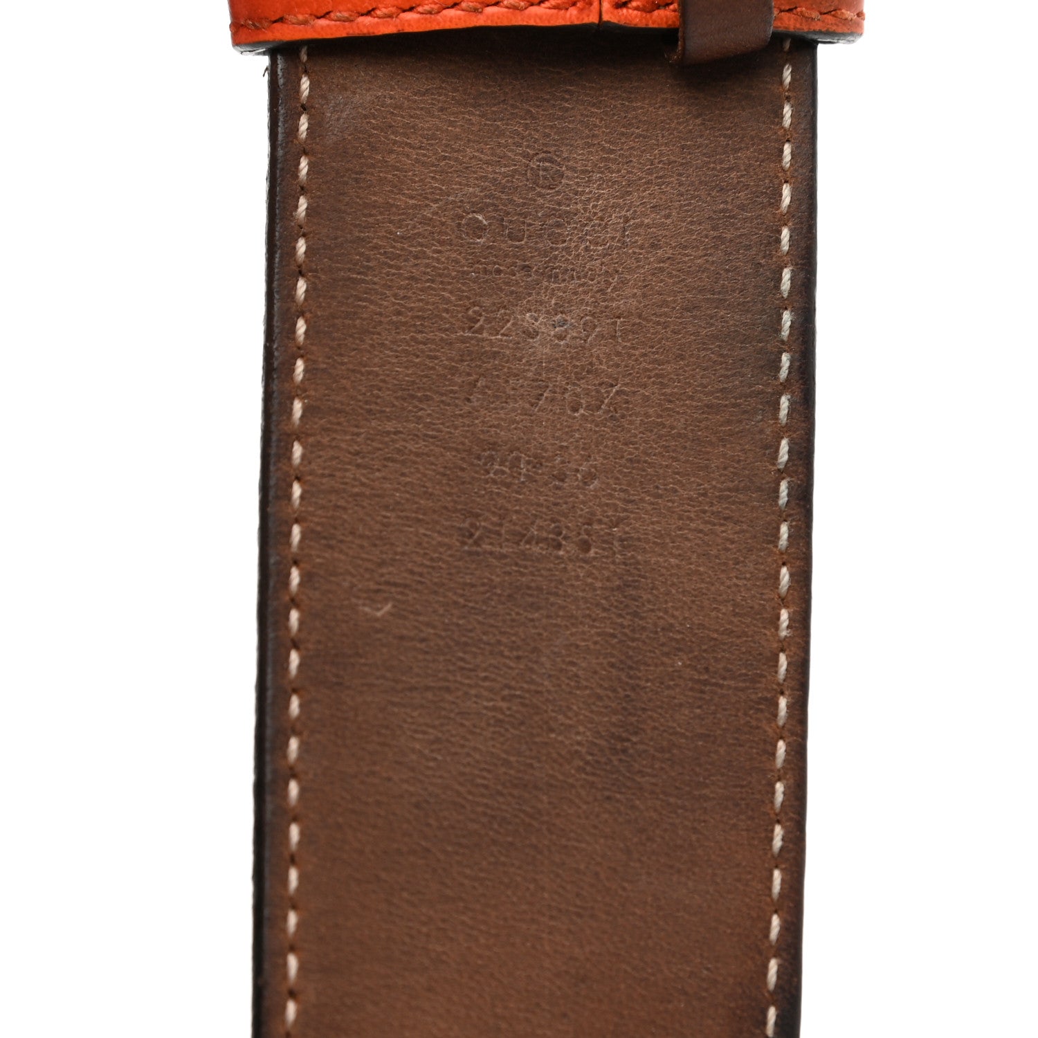 Gucci Nubuck Interlocking G Belt 90 36 Deep Orange 3 of 6