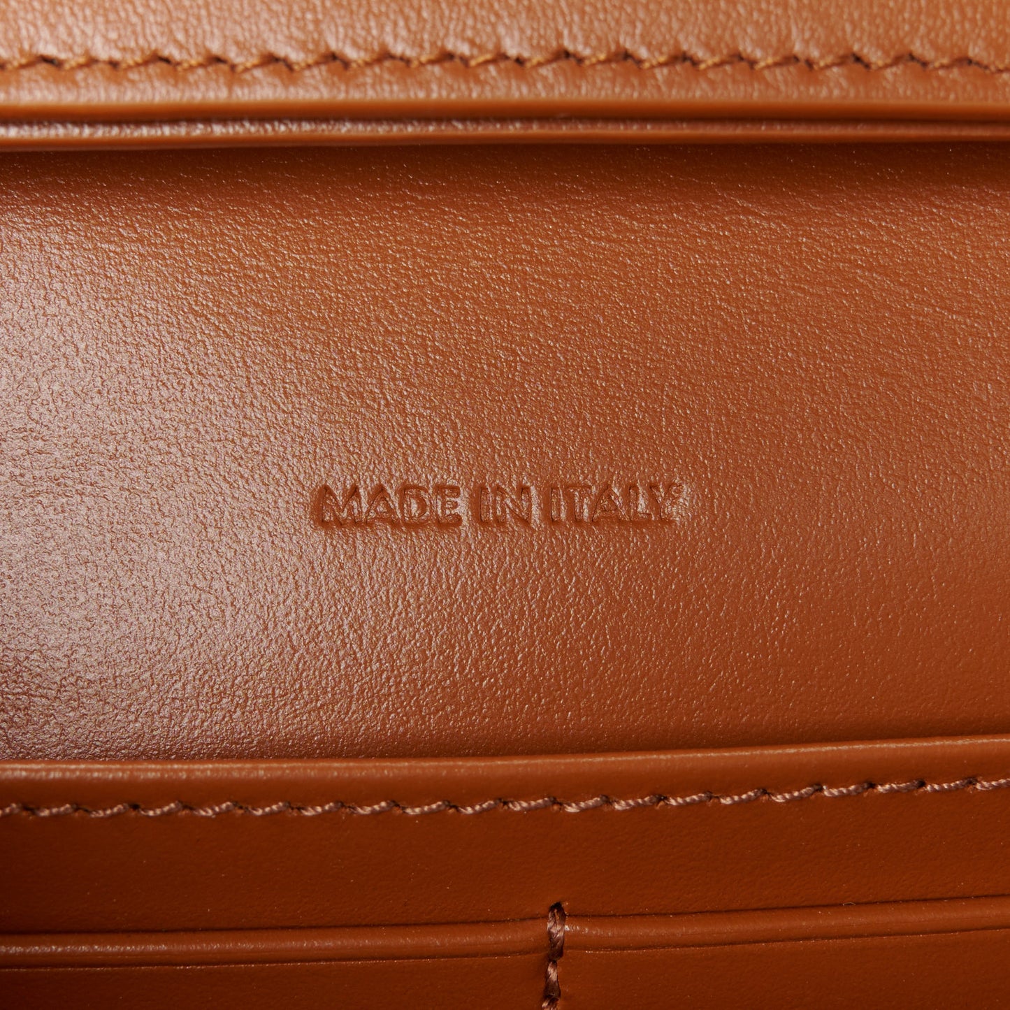 Triomphe Canvas Calfskin Margo Wallet on Chain Tan