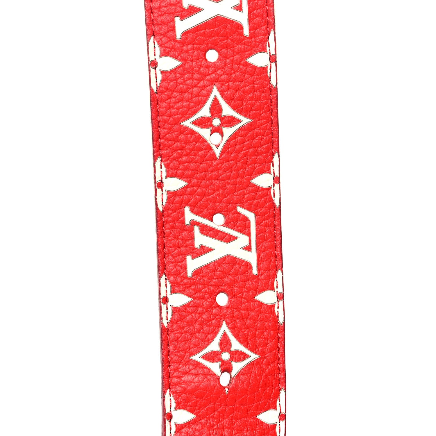 Louis Vuitton X SUPREME Calfskin Monogram 40mm LV Initiales Belt 110 44 Red 3 of 6