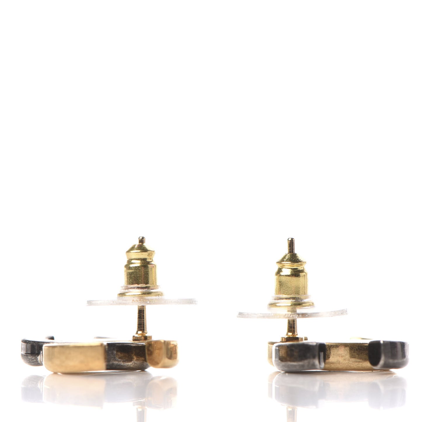 Metal CC Earrings Gold Ruthenium